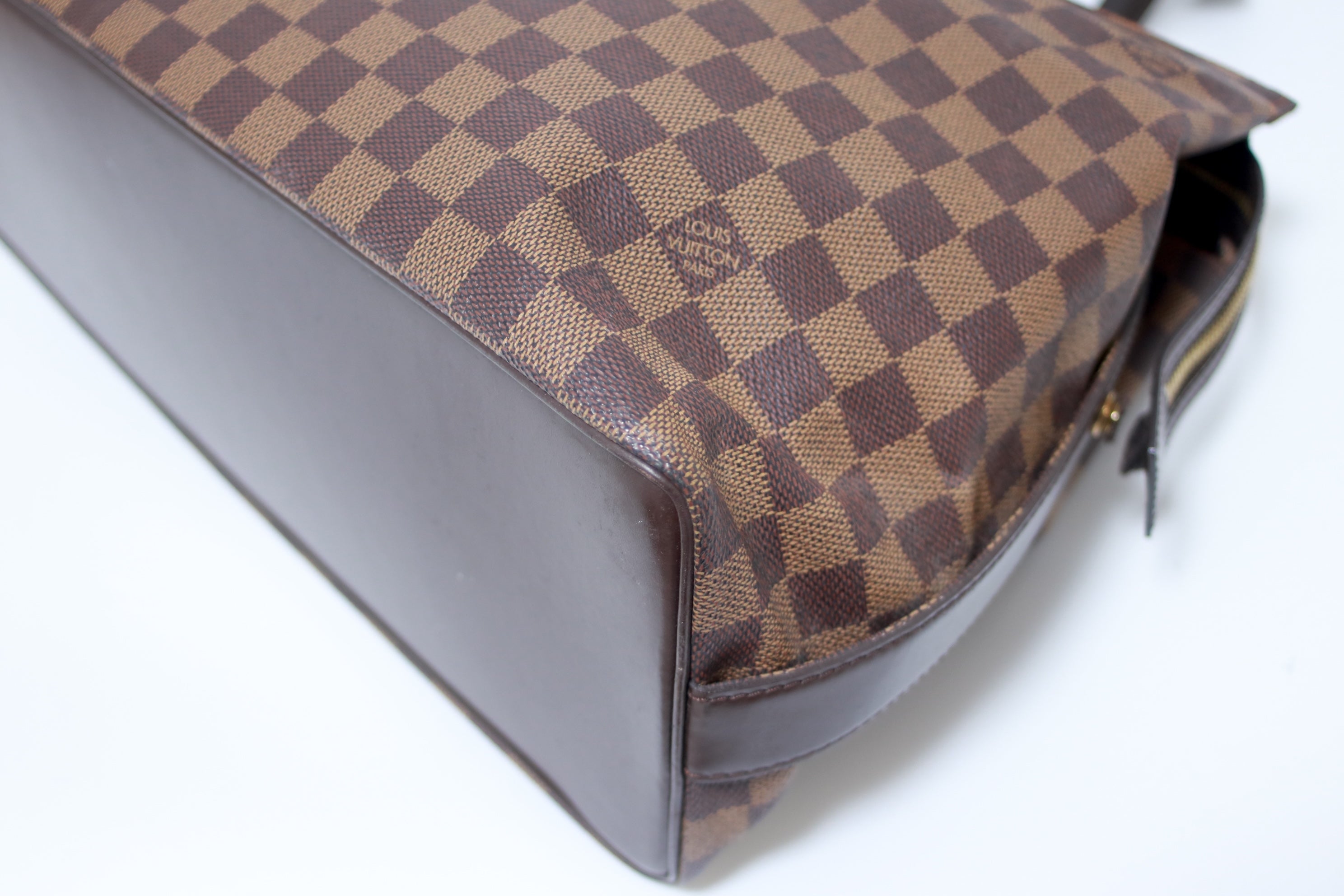 Louis Vuitton Chelsea Damier Ebene Shoulder Tote Bag Used (8611)