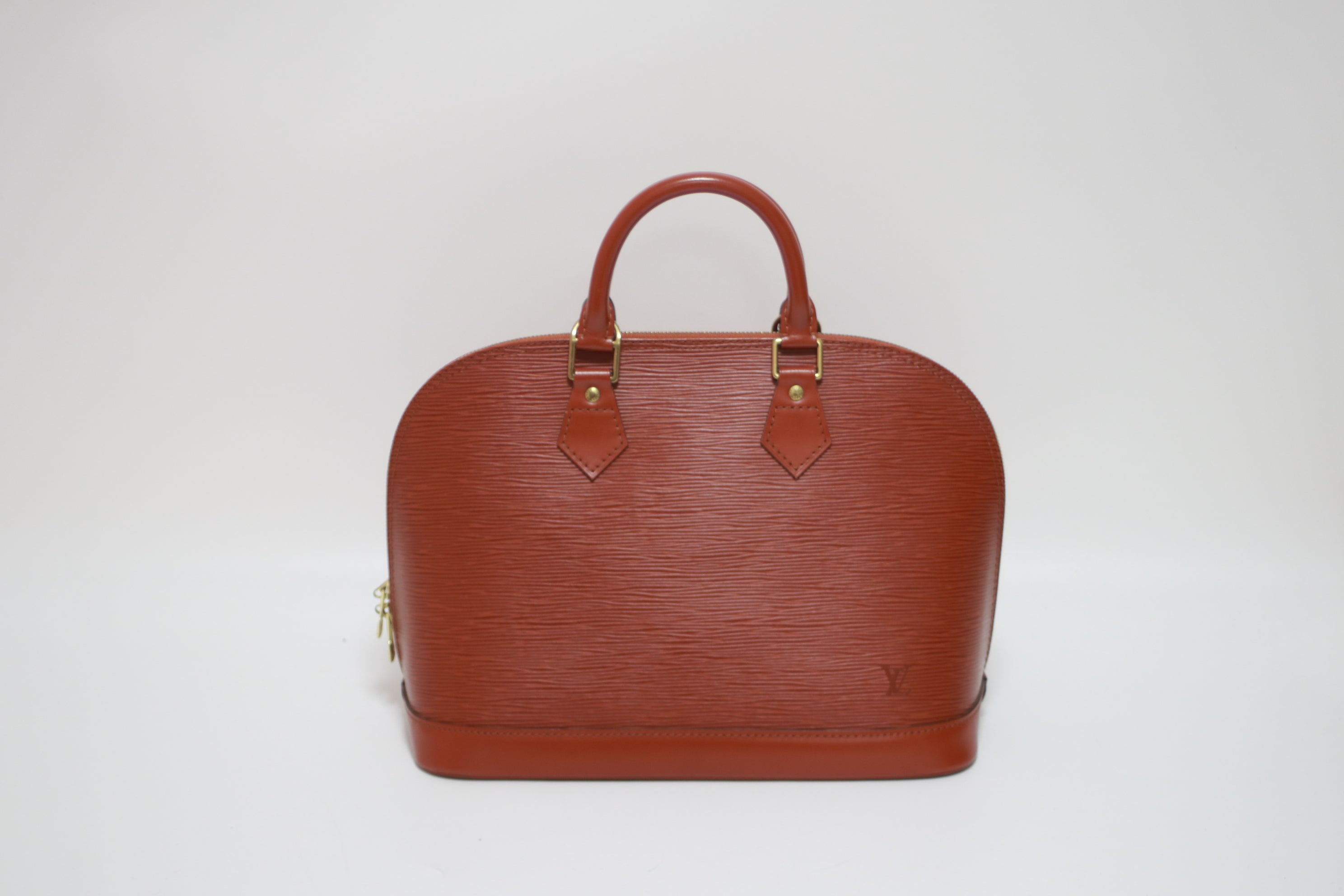 Louis Vuitton Alma Epi PM Handbag Kenya Brown Used (7620)