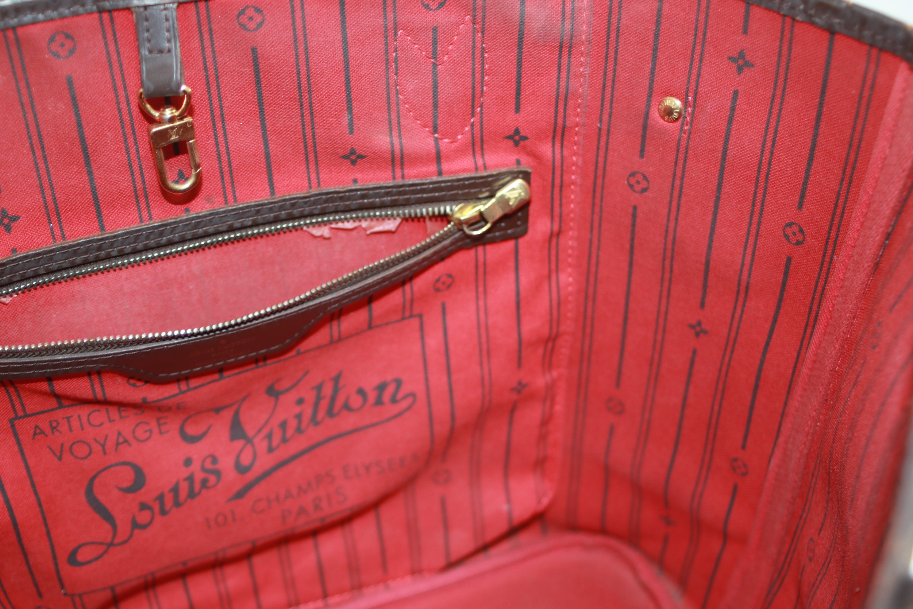 Louis Vuitton NEverfull MM Damier Ebene Shoulder Bag Used (7572)