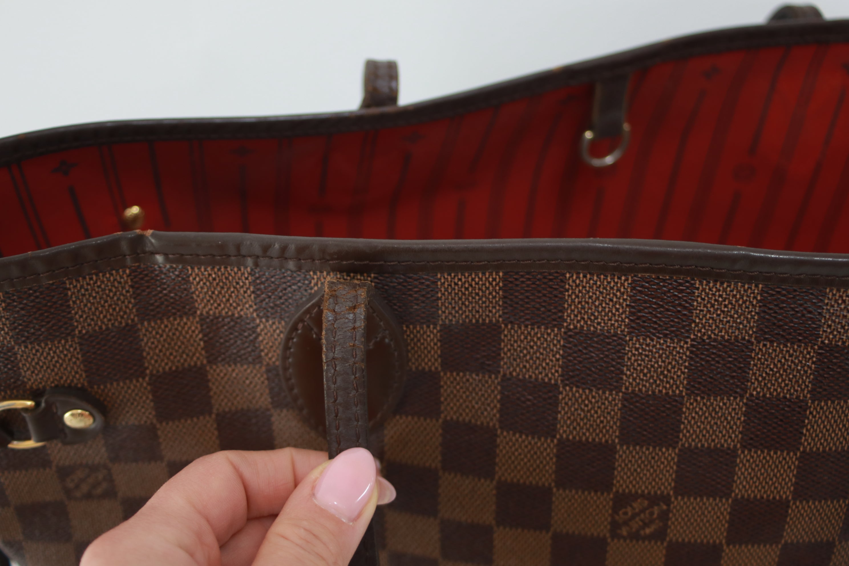 Louis Vuitton NEverfull MM Damier Ebene Shoulder Bag Used (7572)