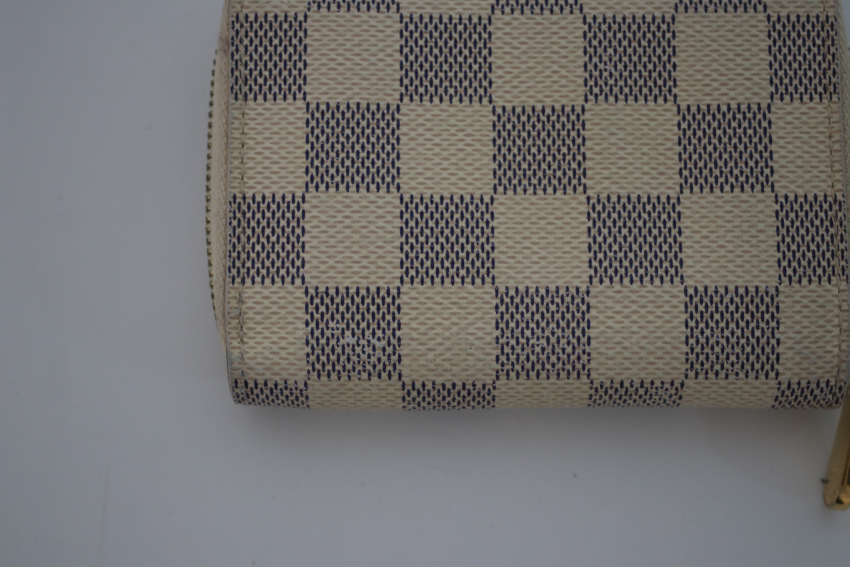 LV Zippy Compact Wallet Damier Azur Used