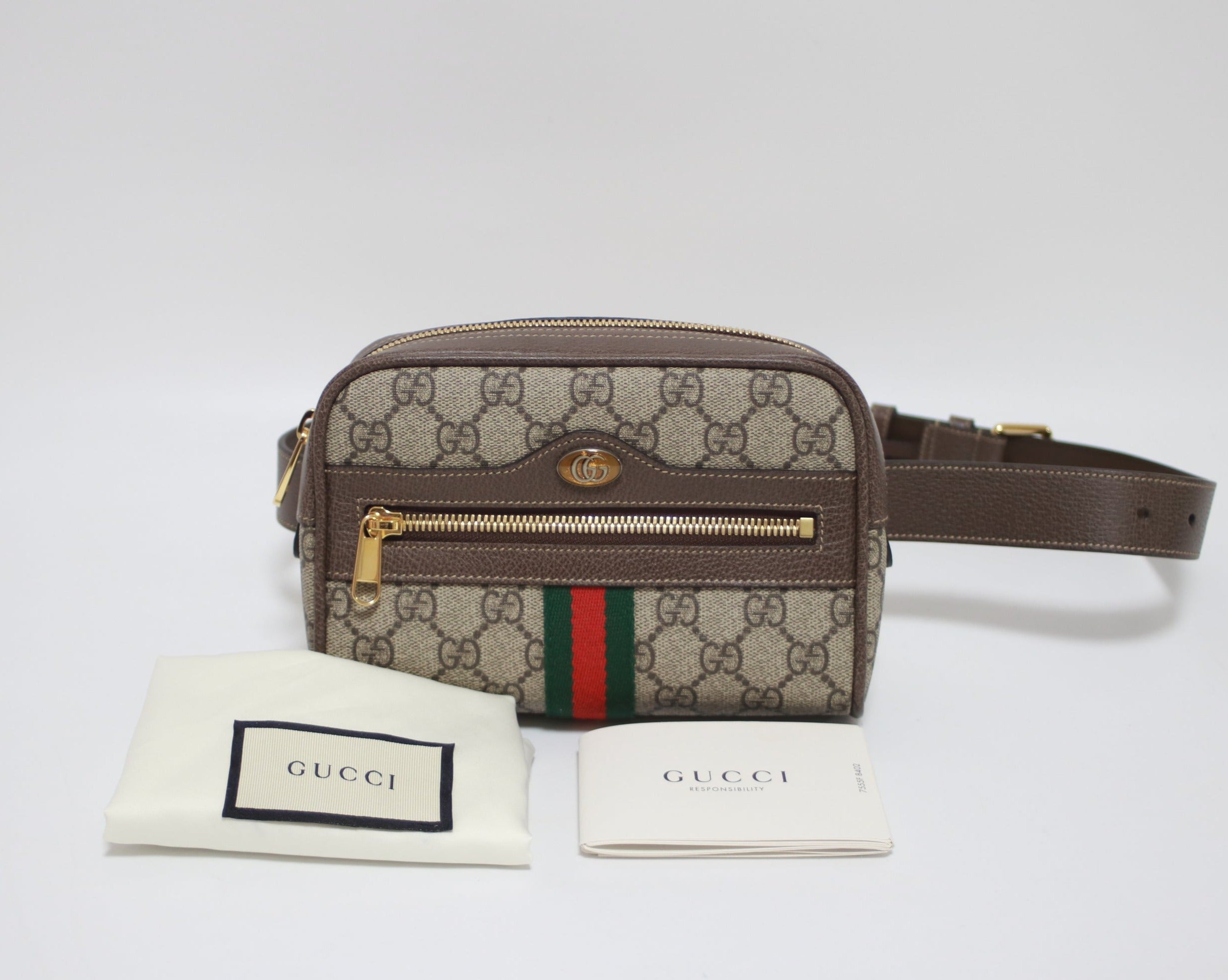 Gucci Ophidia Web Belt Bag Small Used (7715)