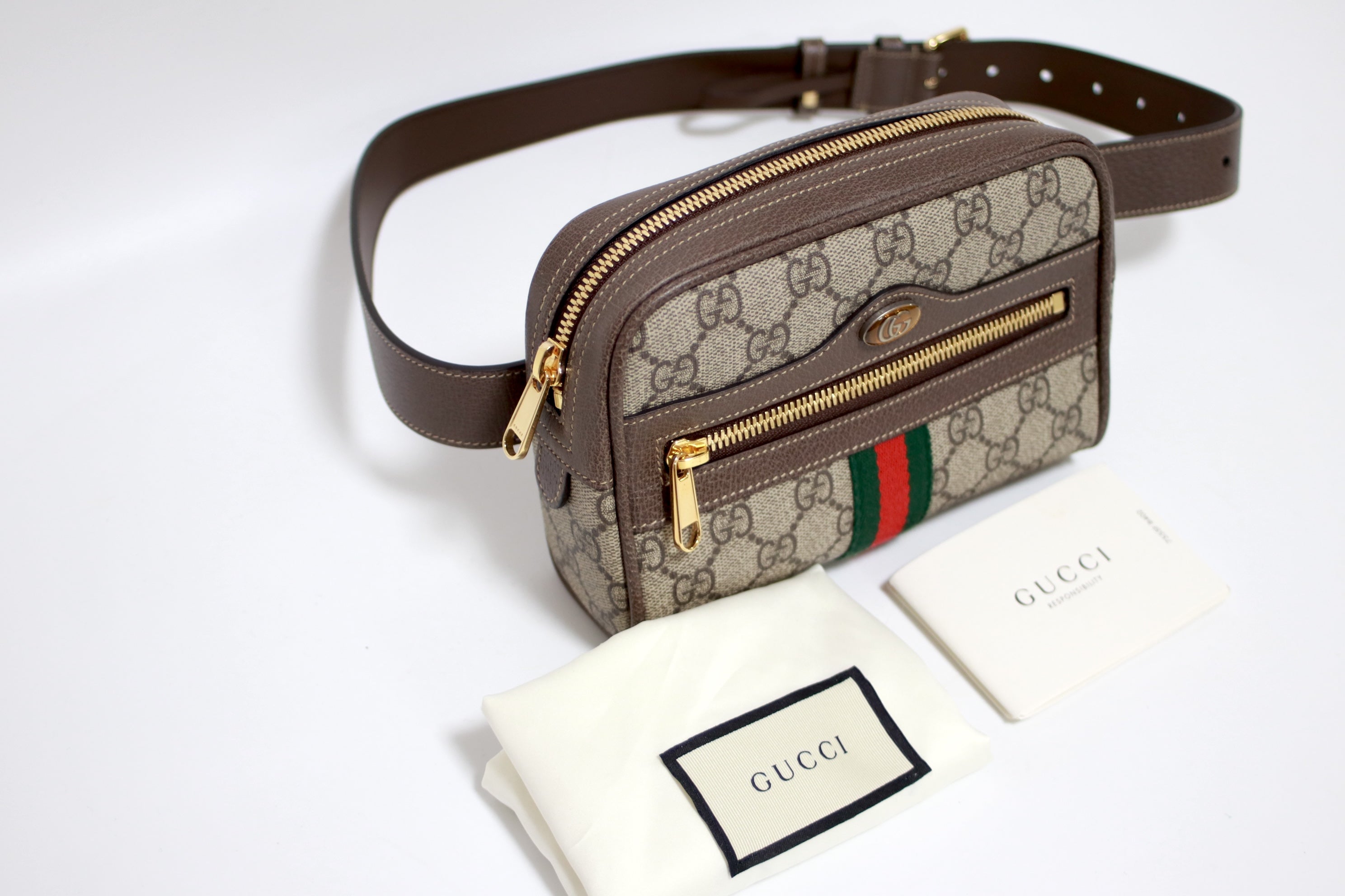 Gucci Ophidia Web Belt Bag Small Used