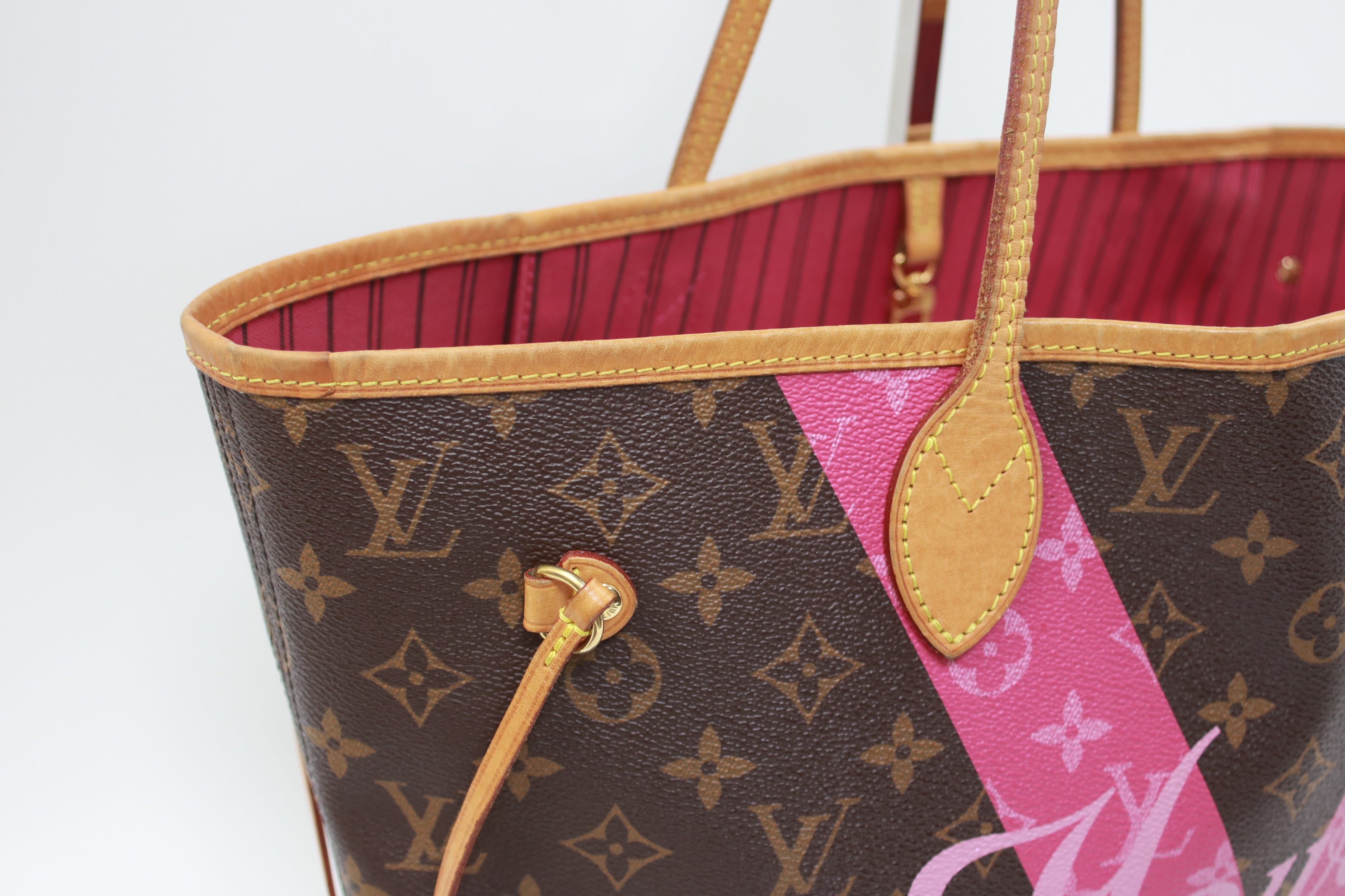 Louis Vuitton Neverfull MM Limited Edition V Hawaii Tote Bag Used (620