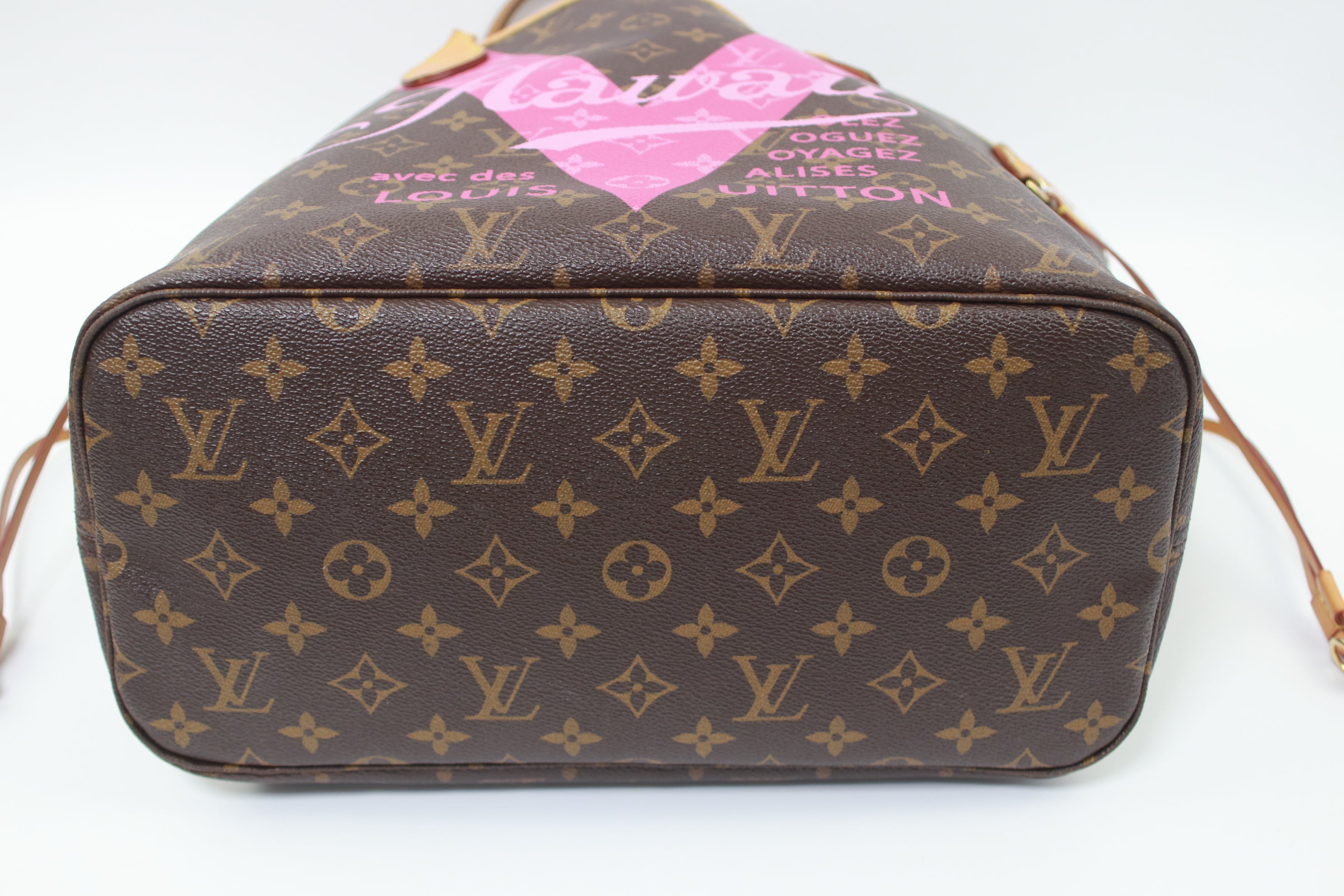 Louis Vuitton Neverfull MM Limited Edition V Hawaii Tote Bag Used (6204)