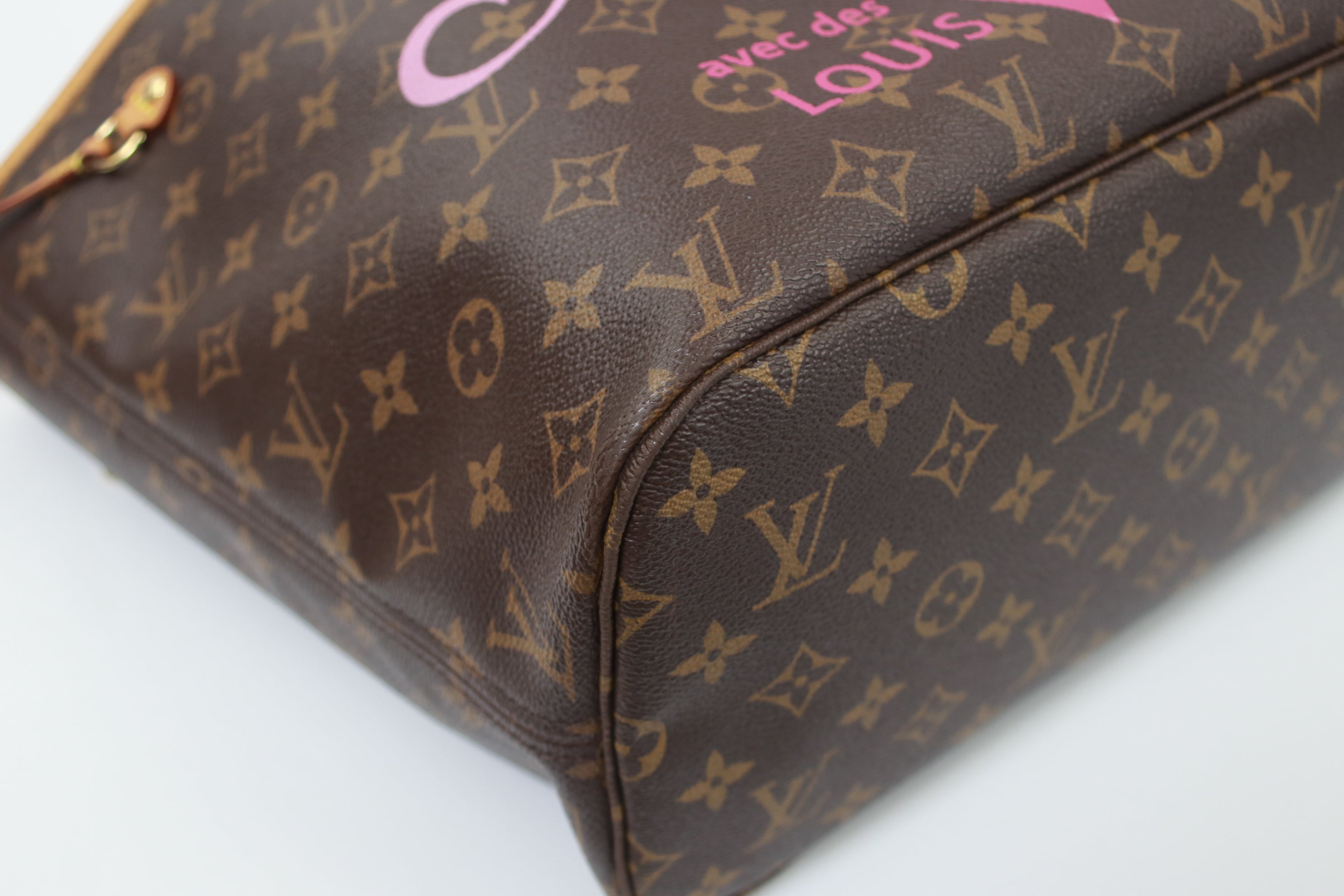 Louis Vuitton Neverfull MM Limited Edition V Hawaii Tote Bag Used (620