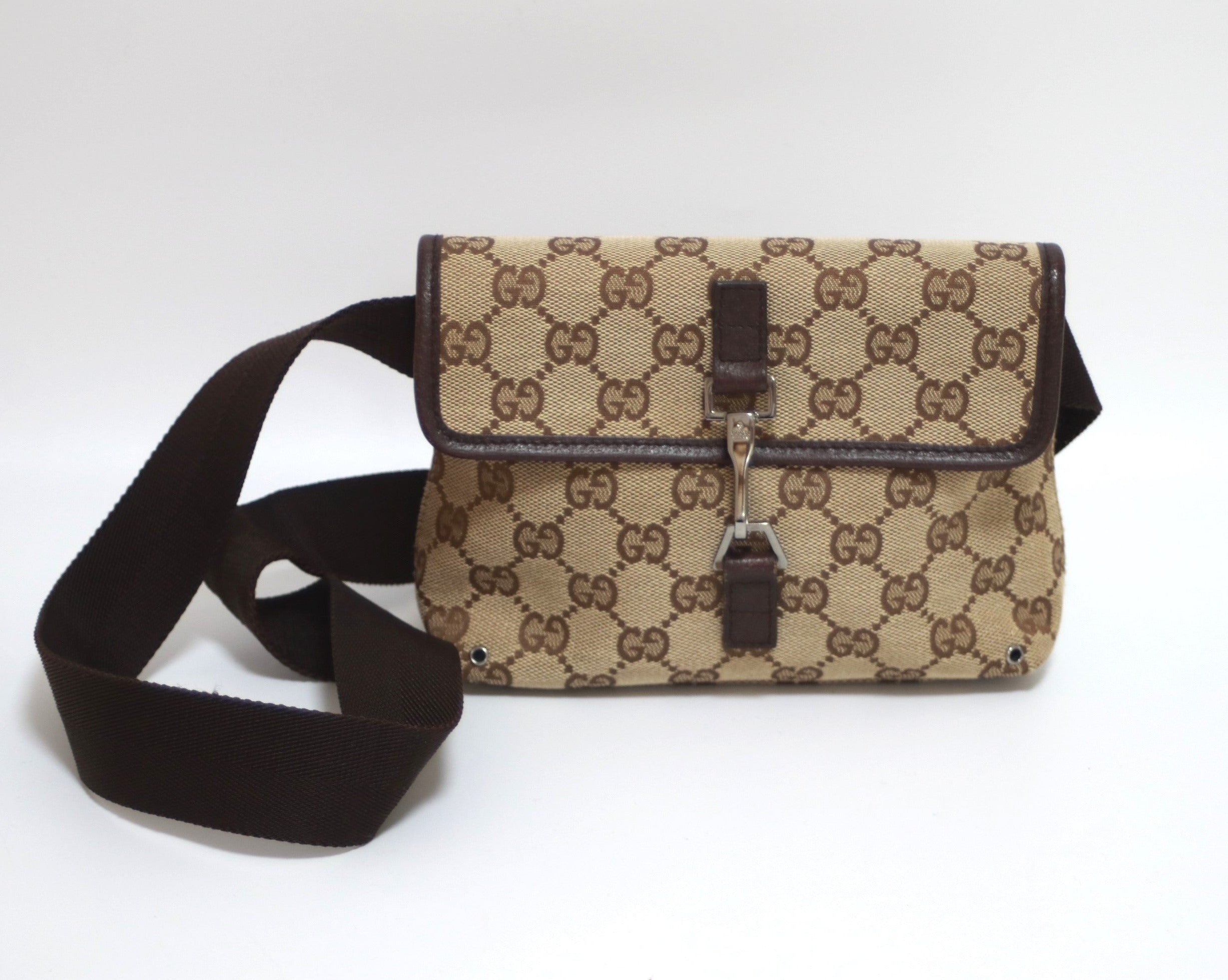 Gucci Waist Pouch Bag Brown Used (7698)