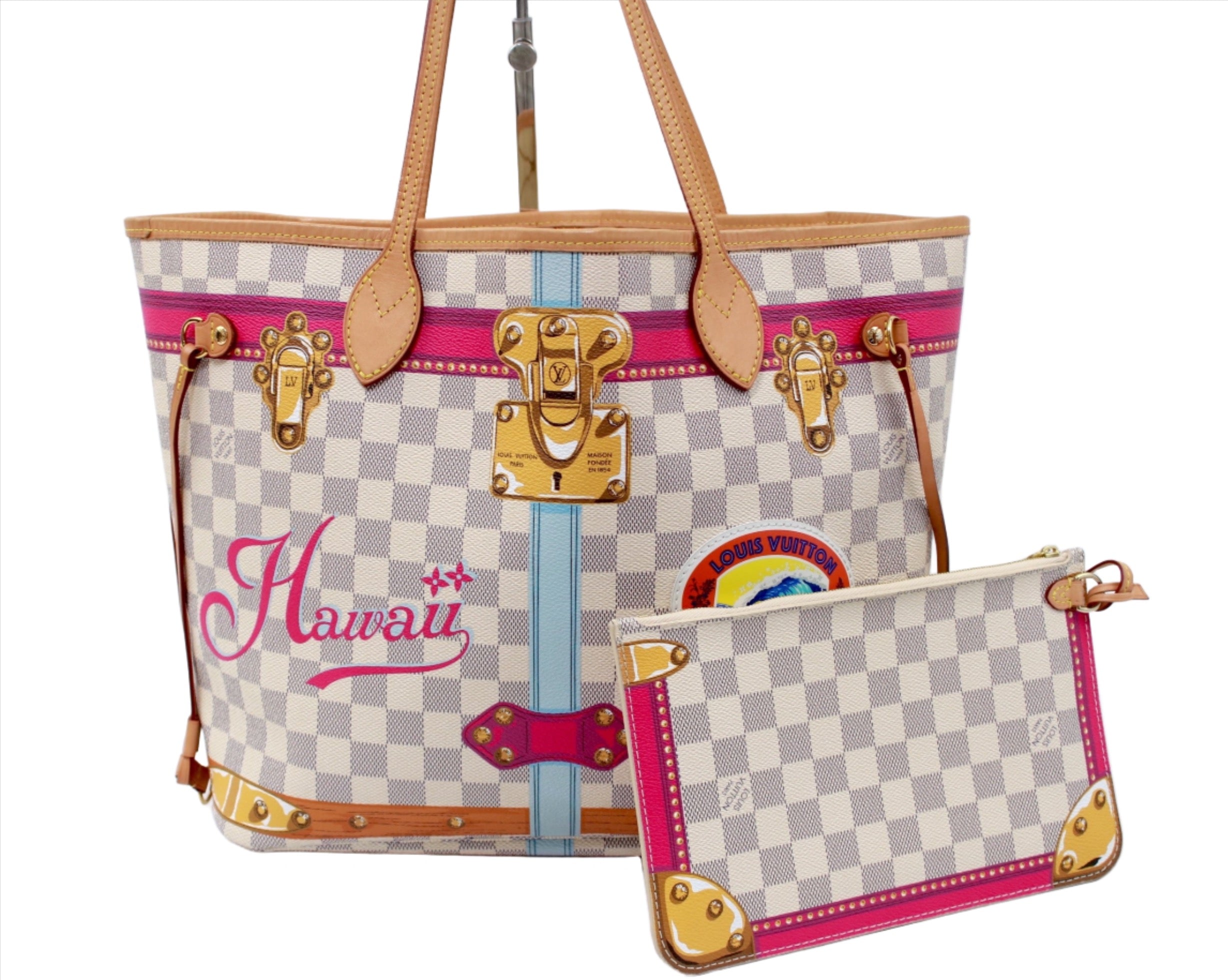Louis Vuitton Neverfull MM Limited Edition Summer Trunk Hawaii Used  (6042)