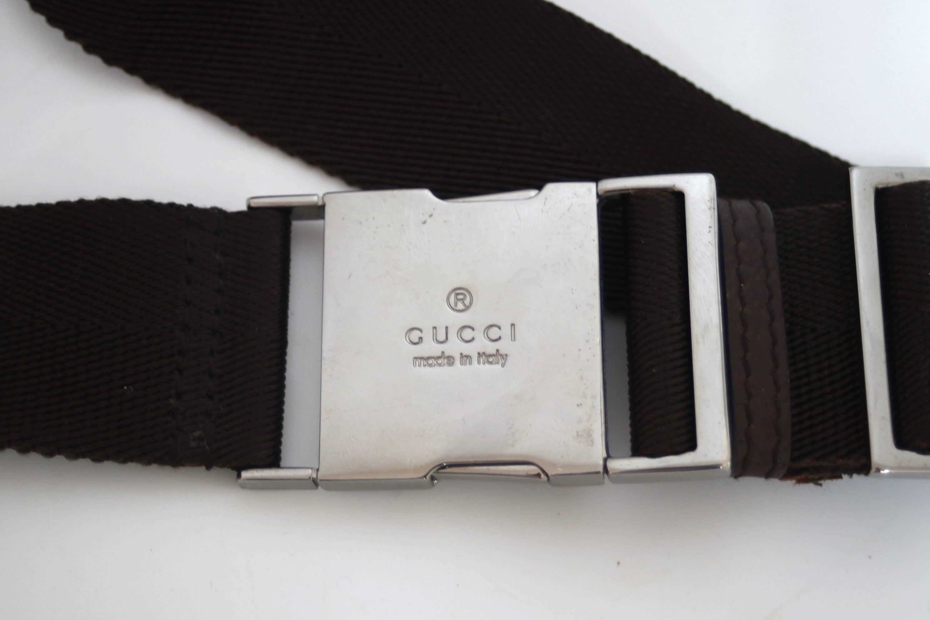 Gucci Waist Pouch Bag Brown Used (7698)