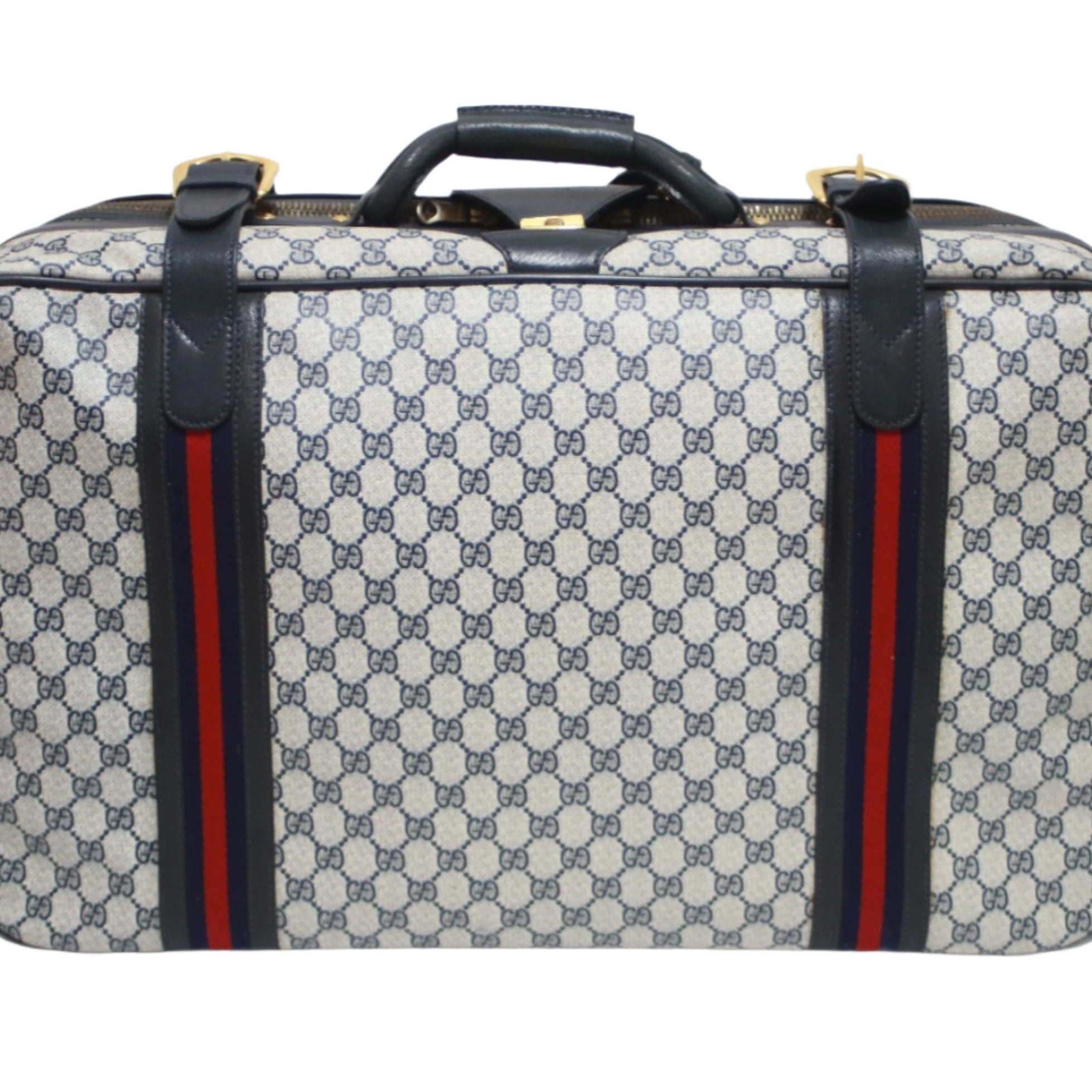 Gucci Travel Suitcase Navy Blue Used