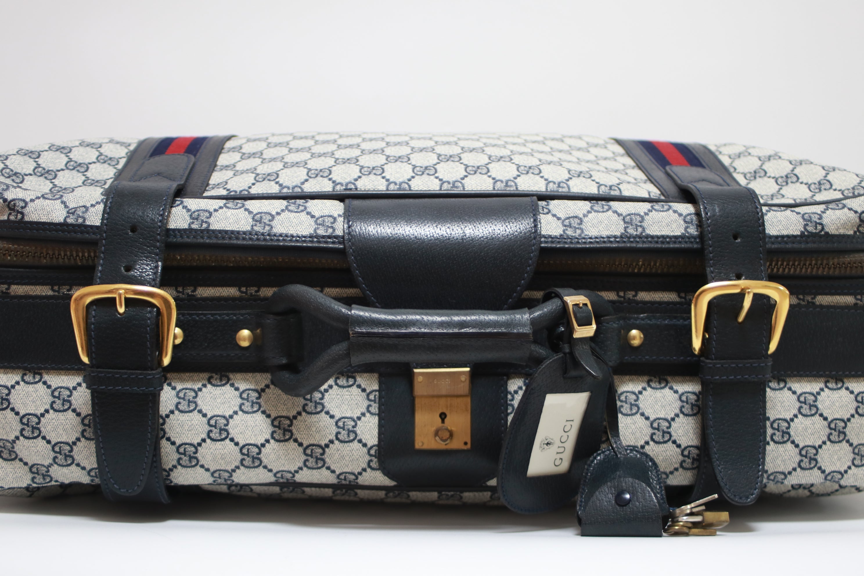 Gucci Travel Suitcase Navy Blue Used