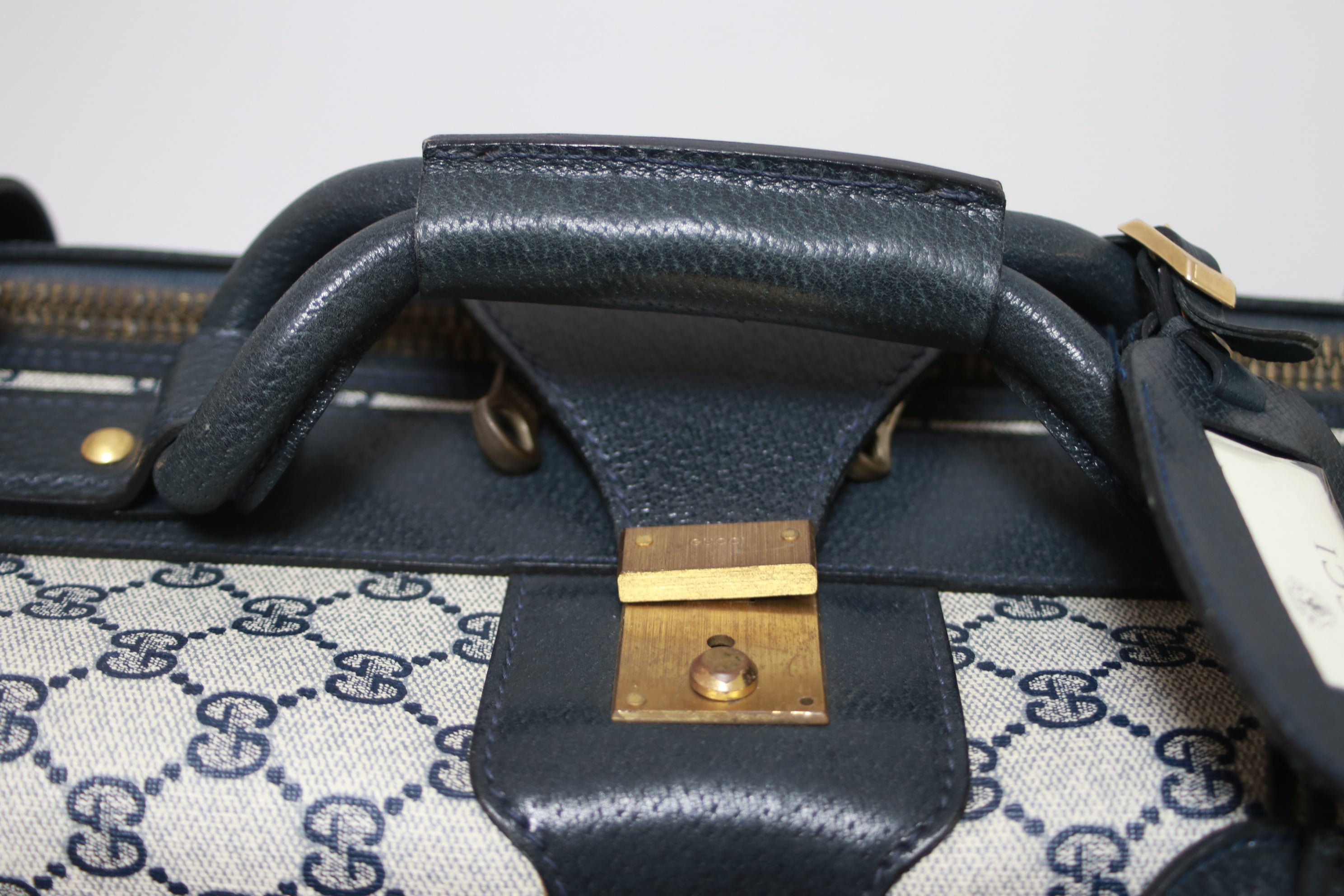 Gucci Travel Suitcase Navy Blue Used