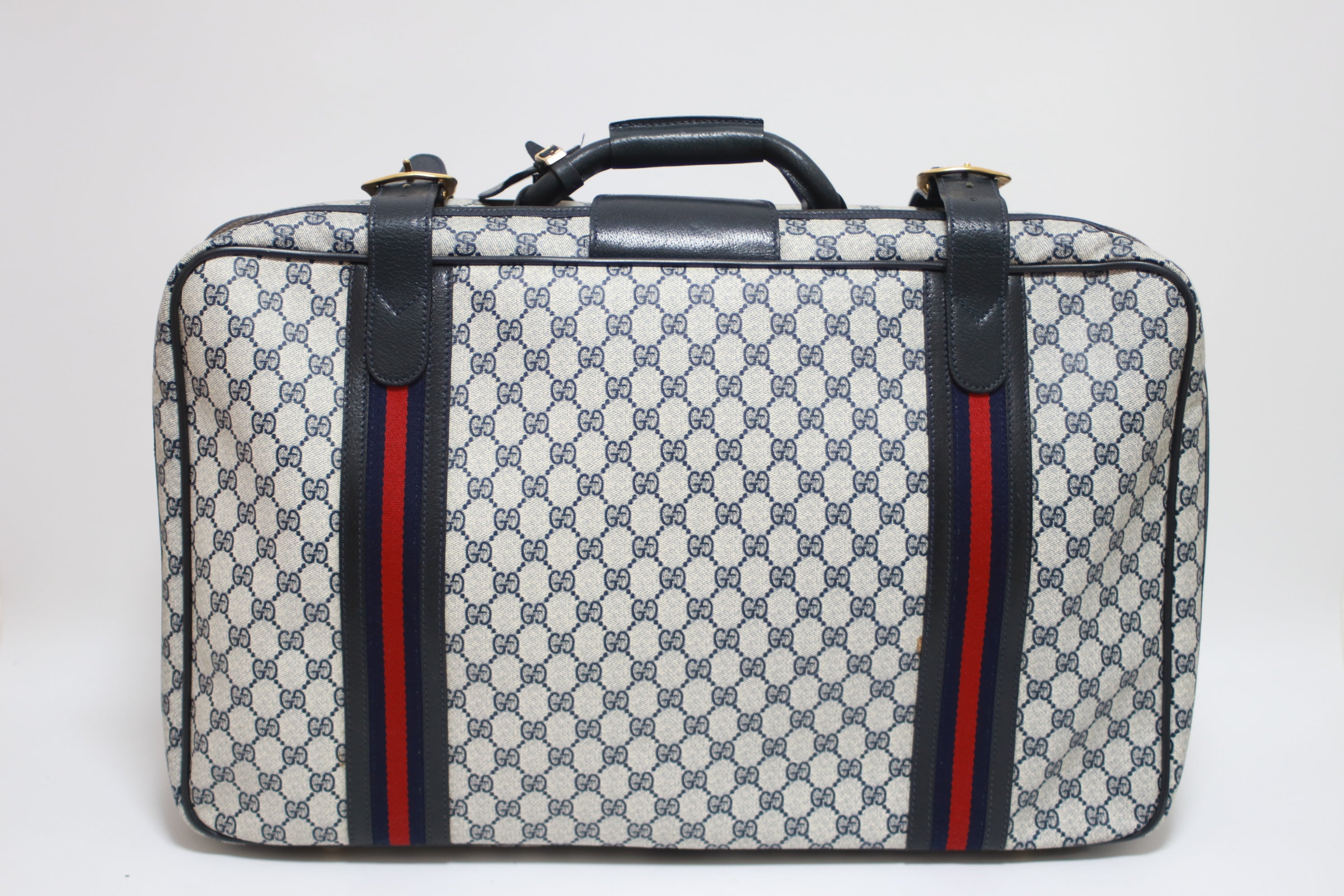 Gucci Travel Suitcase Navy Blue Used