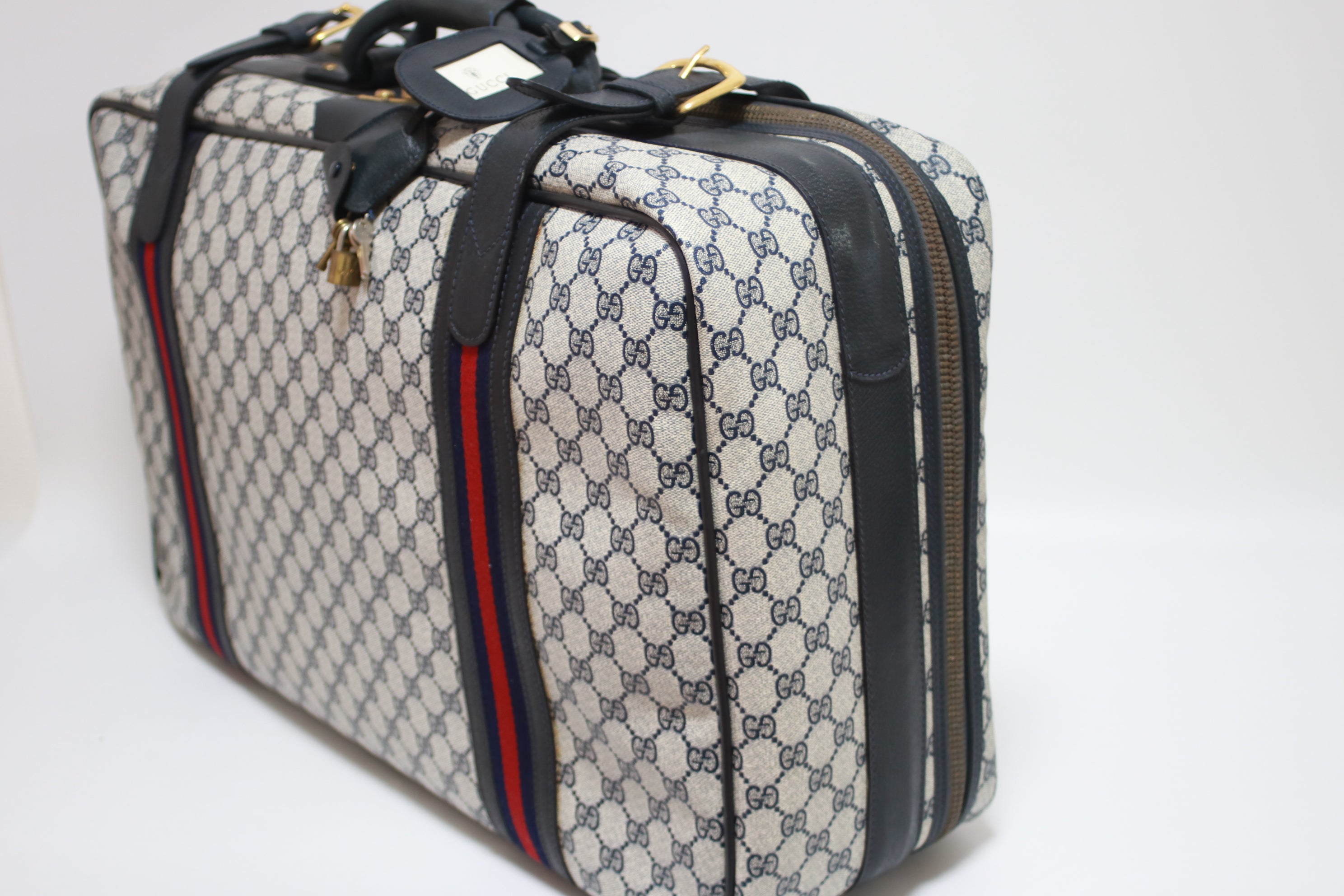 Gucci Travel Suitcase Navy Blue Used