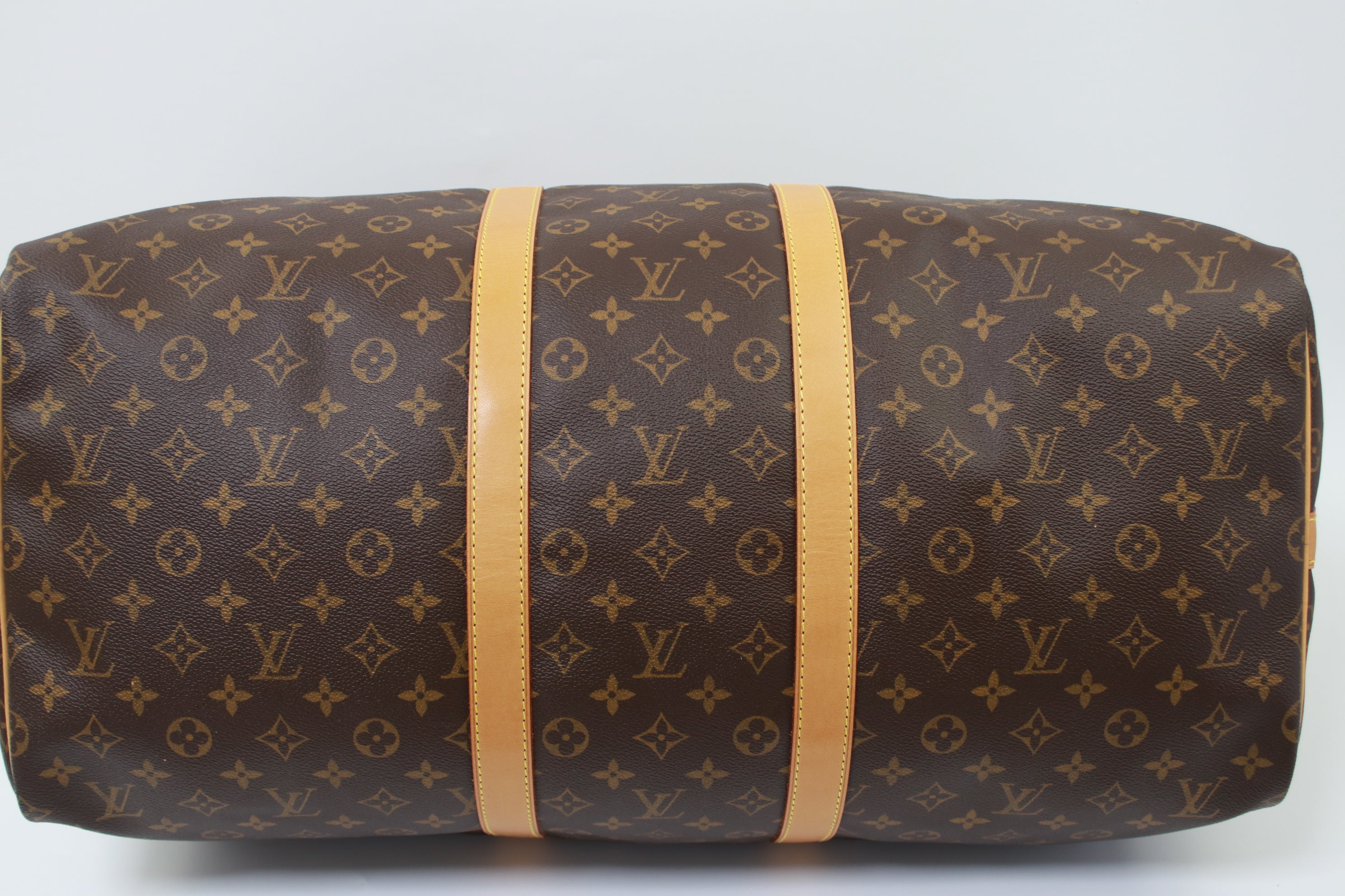 Used Brown Louis Vuitton Monogram Keepall 60cm Bandoliere