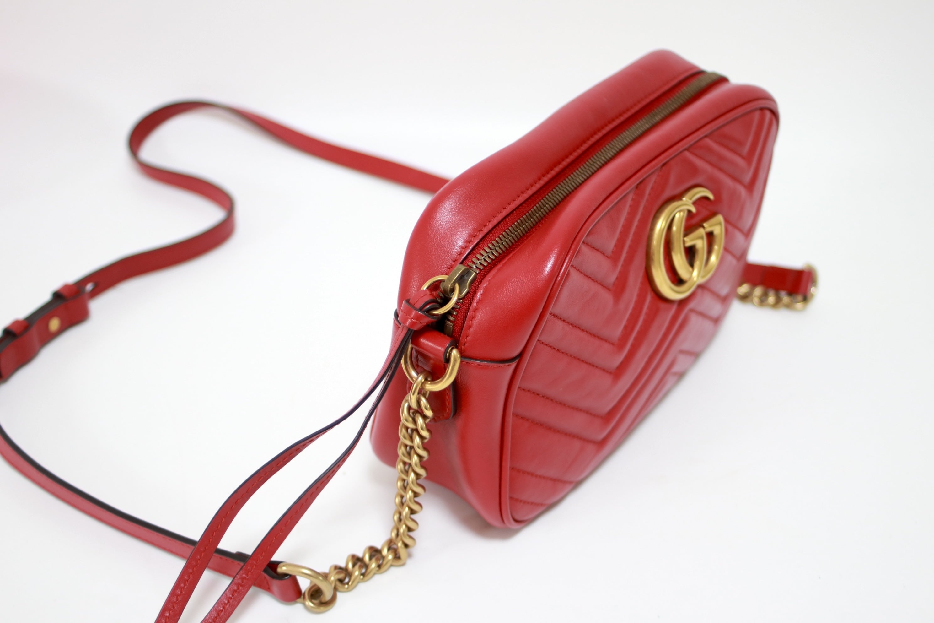 Gucci Marmont Crossbody Bag Red Used