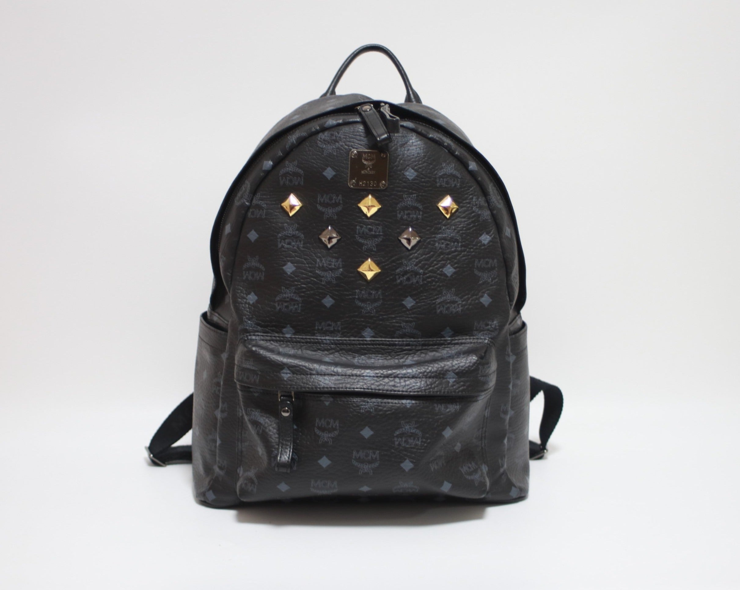 MCM Backpack Pouch Black Color Used (7783)