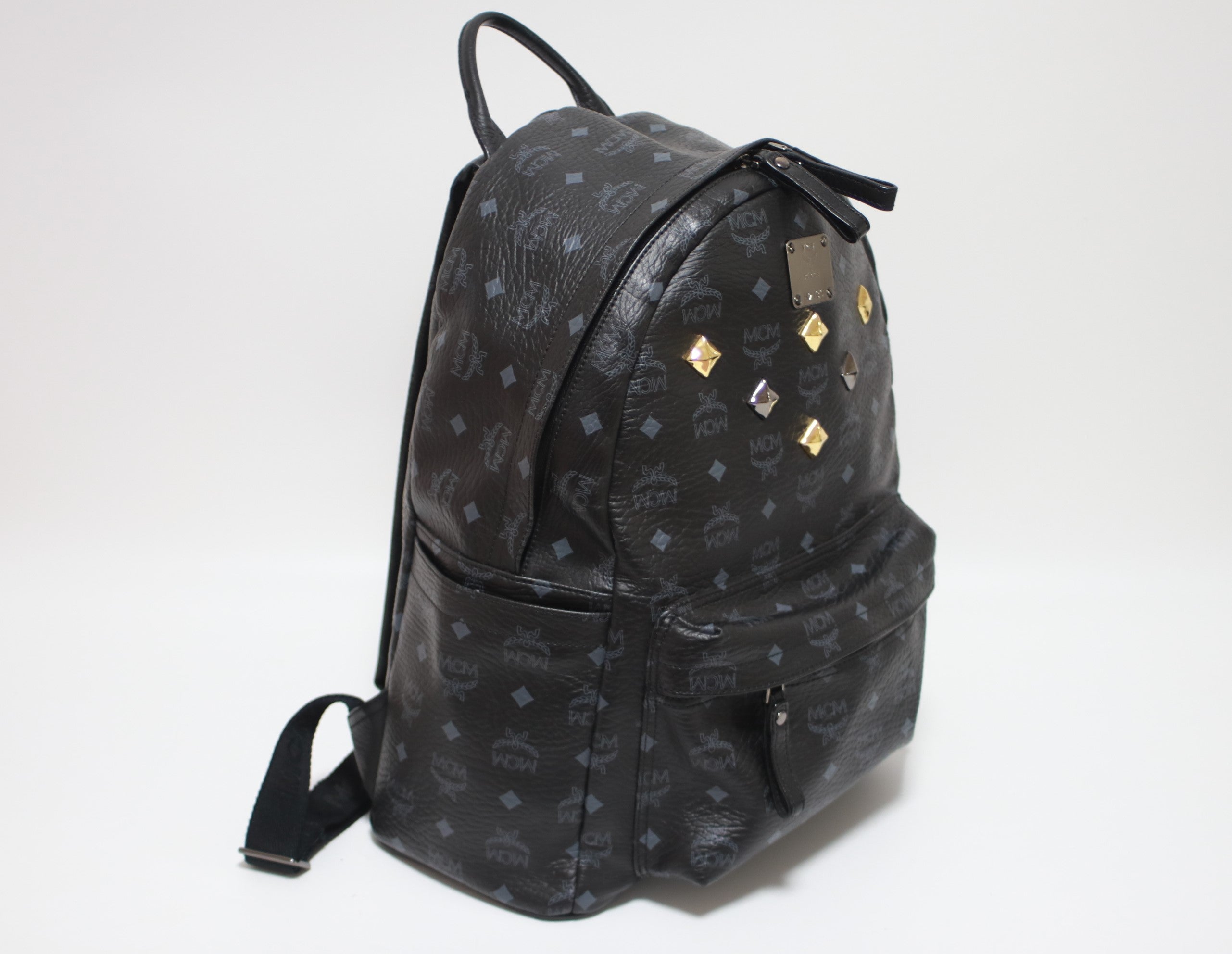 MCM Backpack Black Color Used (7783)