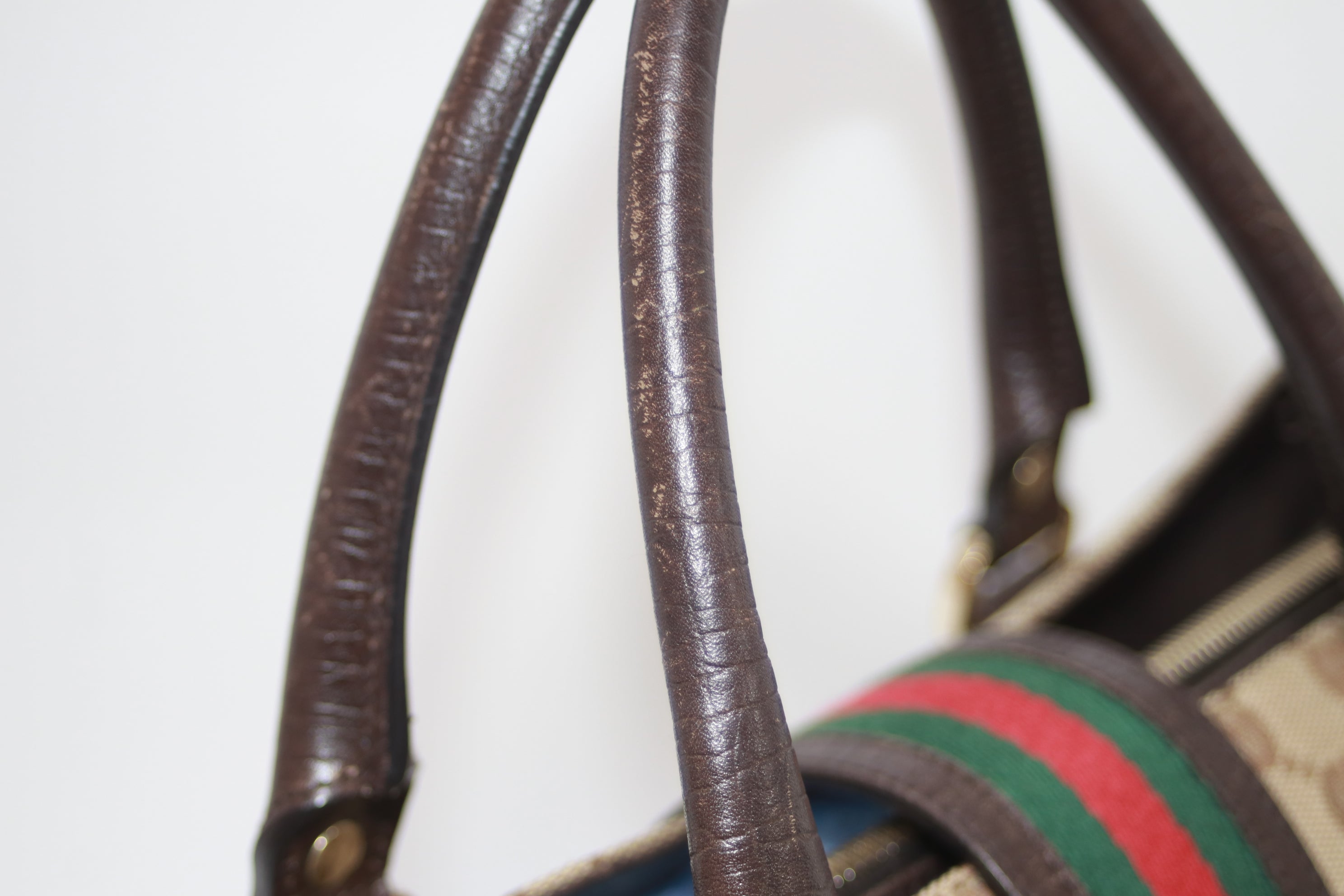 Gucci Web Shoulder Handbag Used (7771)