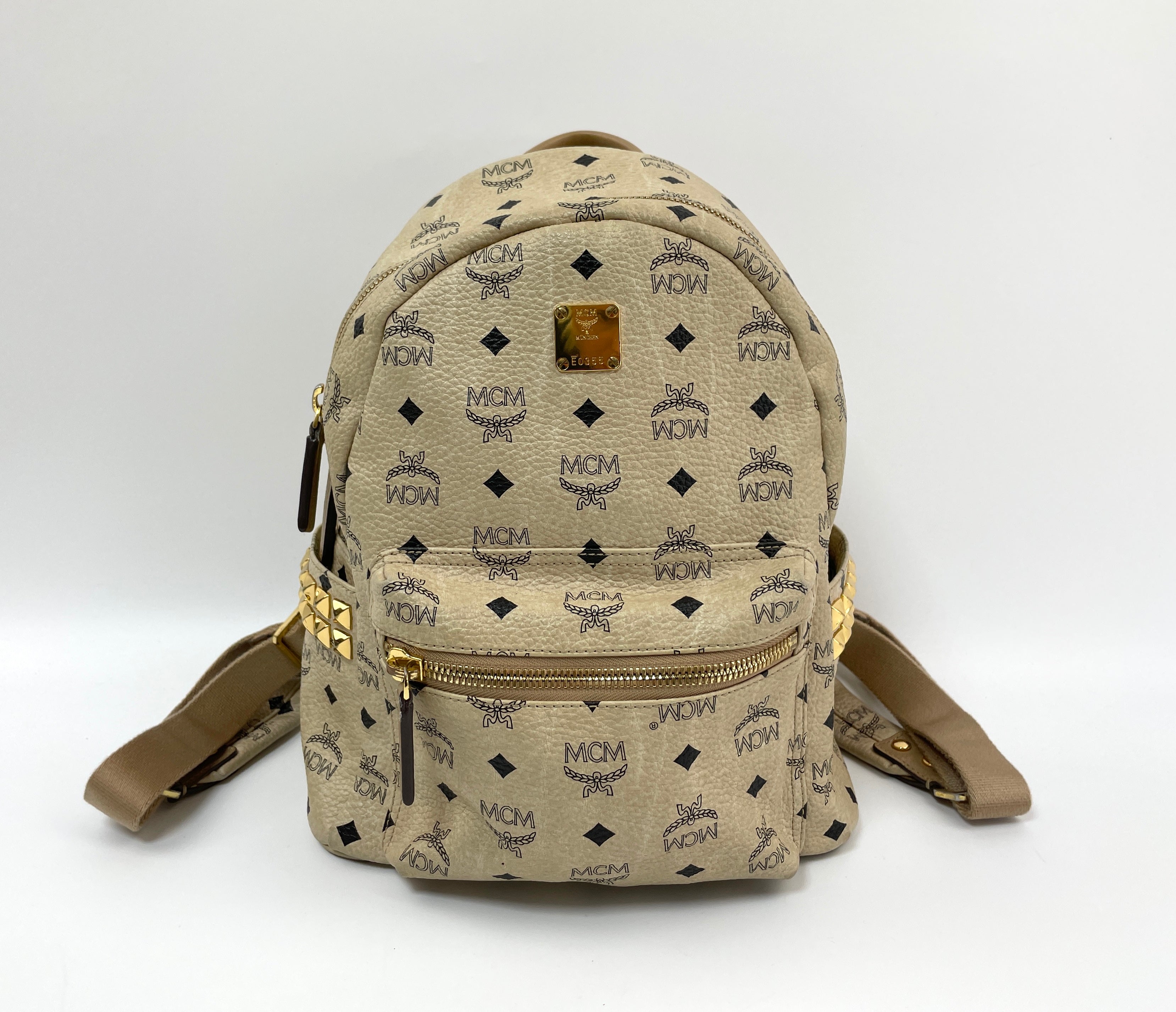 MCM Small Backpack Beige Used (6580)