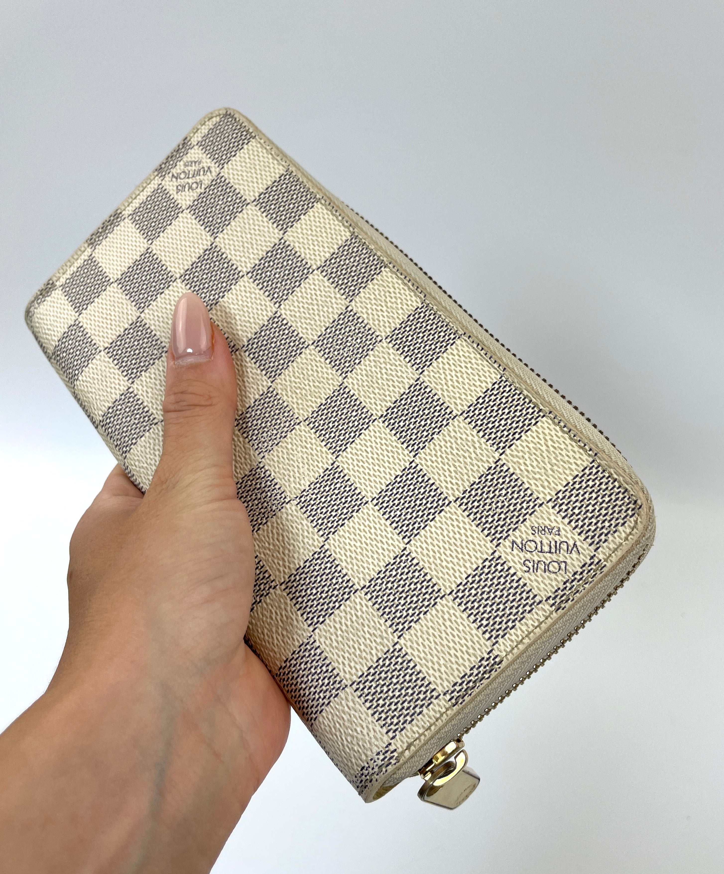 Louis Vuitton Zippy Wallet Damier Azur Used (5711)