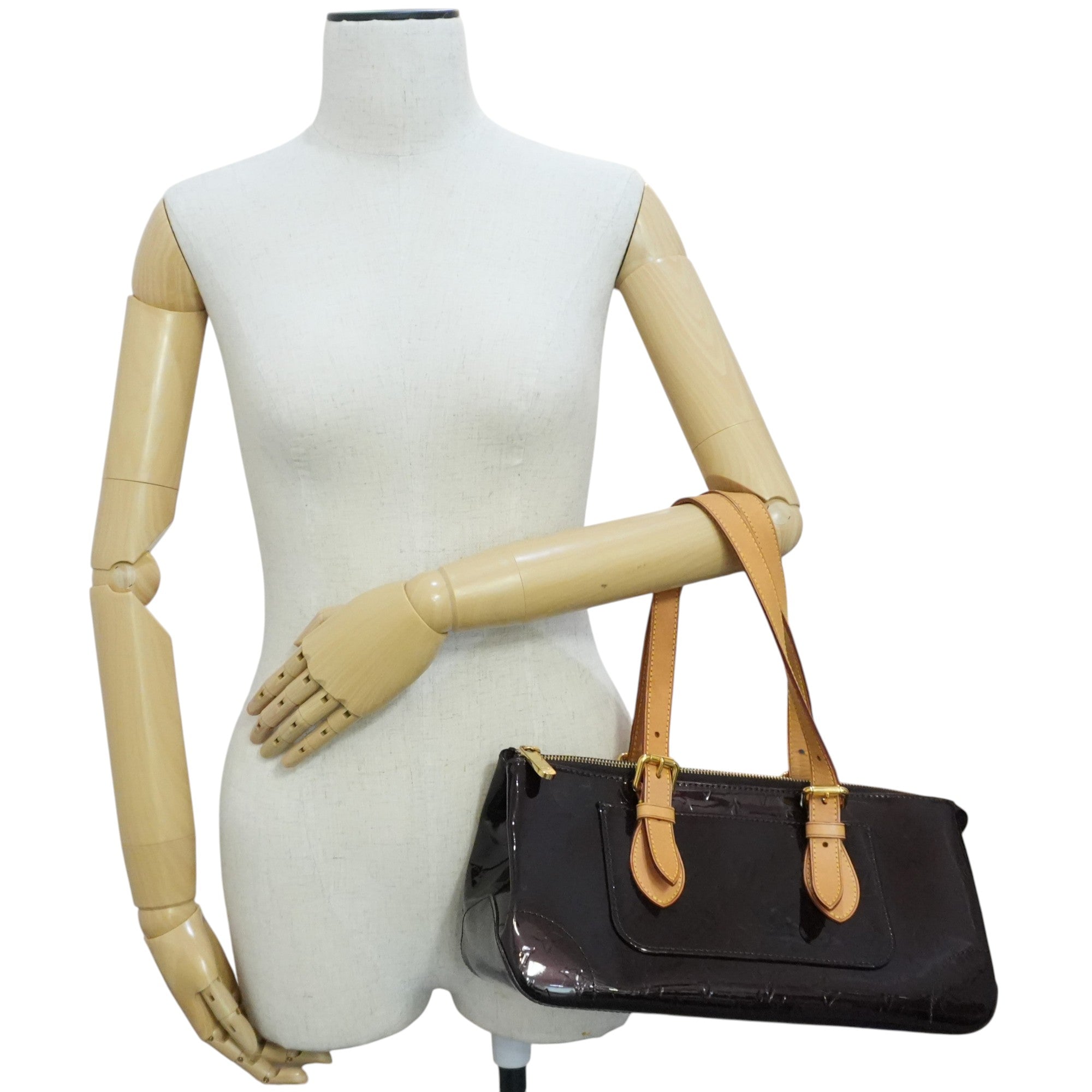 Pre-owned Louis Vuitton Vernis Rosewood Avenue Handbag Amarante