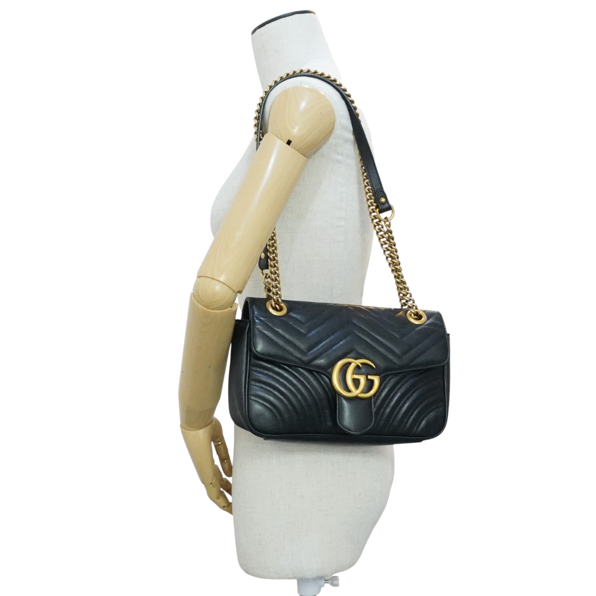 Pre-owned Gucci Marmont Shoulder Bag Black