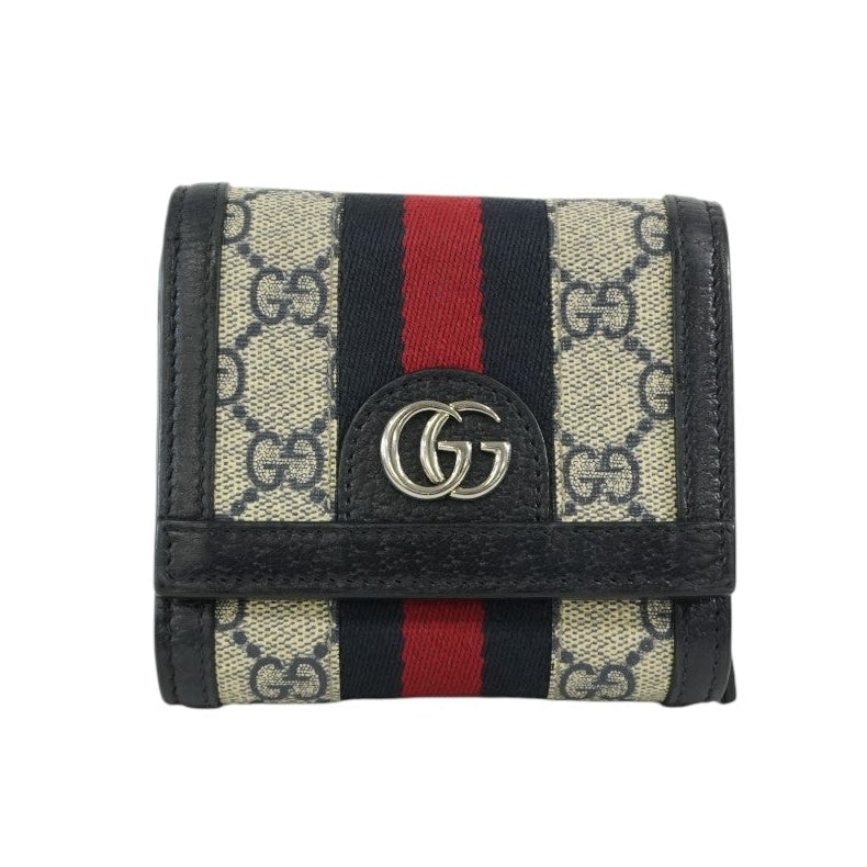 Pre-owned Gucci Guccisima Compact Wallet Blue