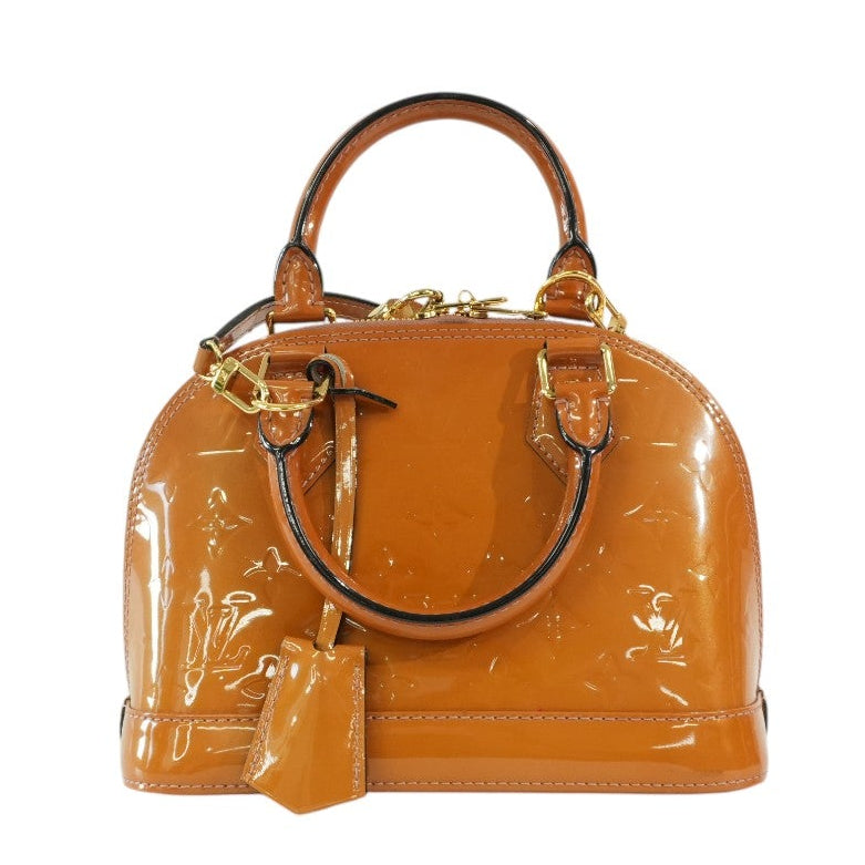 Pre-owned Louis Vuitton Vernis Alma BB Shoulder Bag Brown