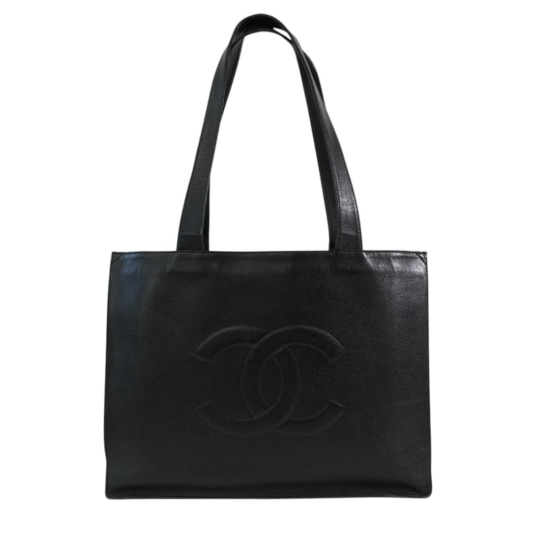 Pre-owned Chanel Caviar Skin Leather Tote Bag Black
