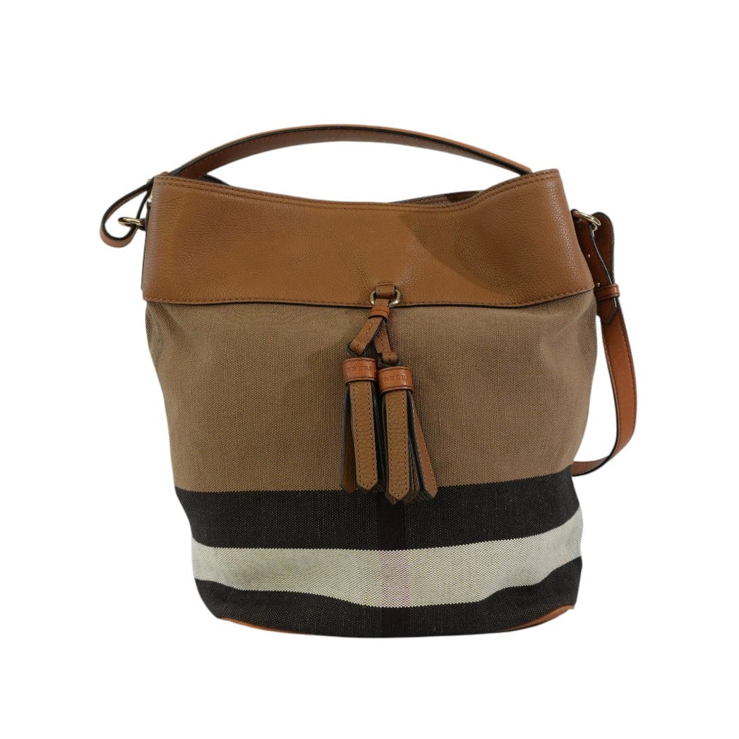 Pre-owned Burberry Two Way Ashby Bucket Shoulder Bag Brown