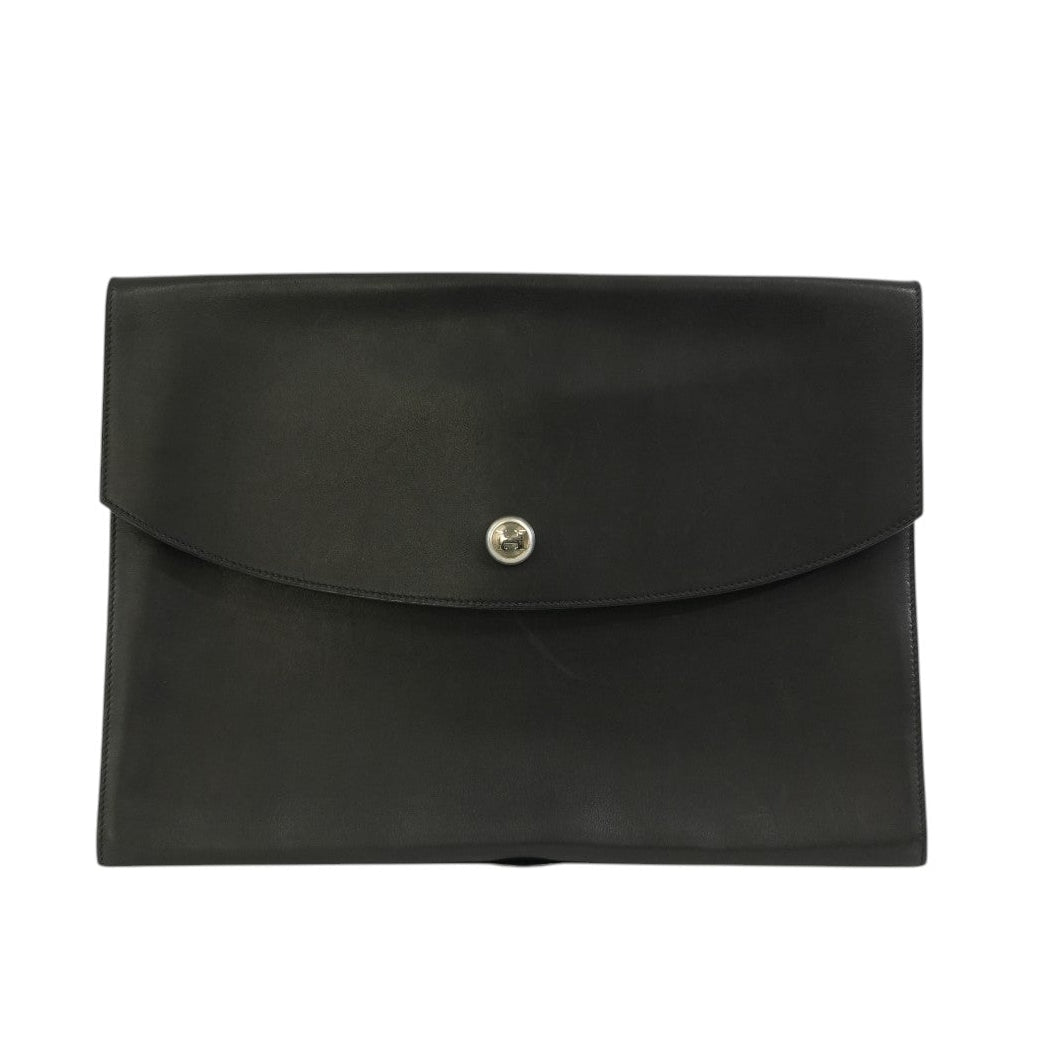 Pre-owned Hermes Leather Clutch Bag Black
