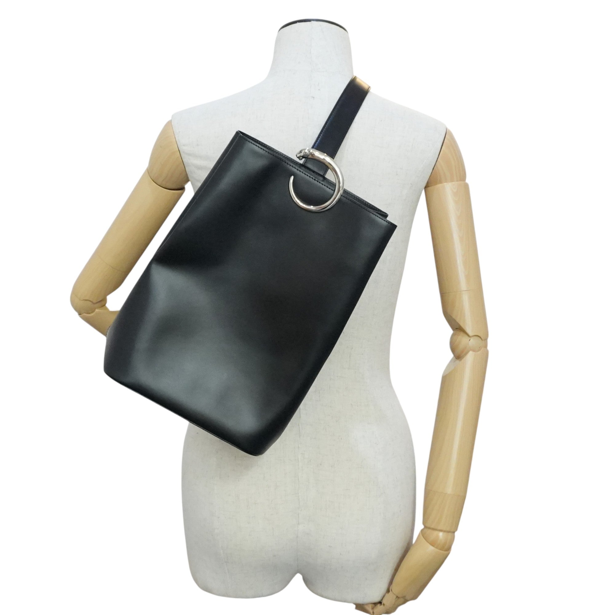 Pre-owned Cartier Panthere Shoulder Bag Black