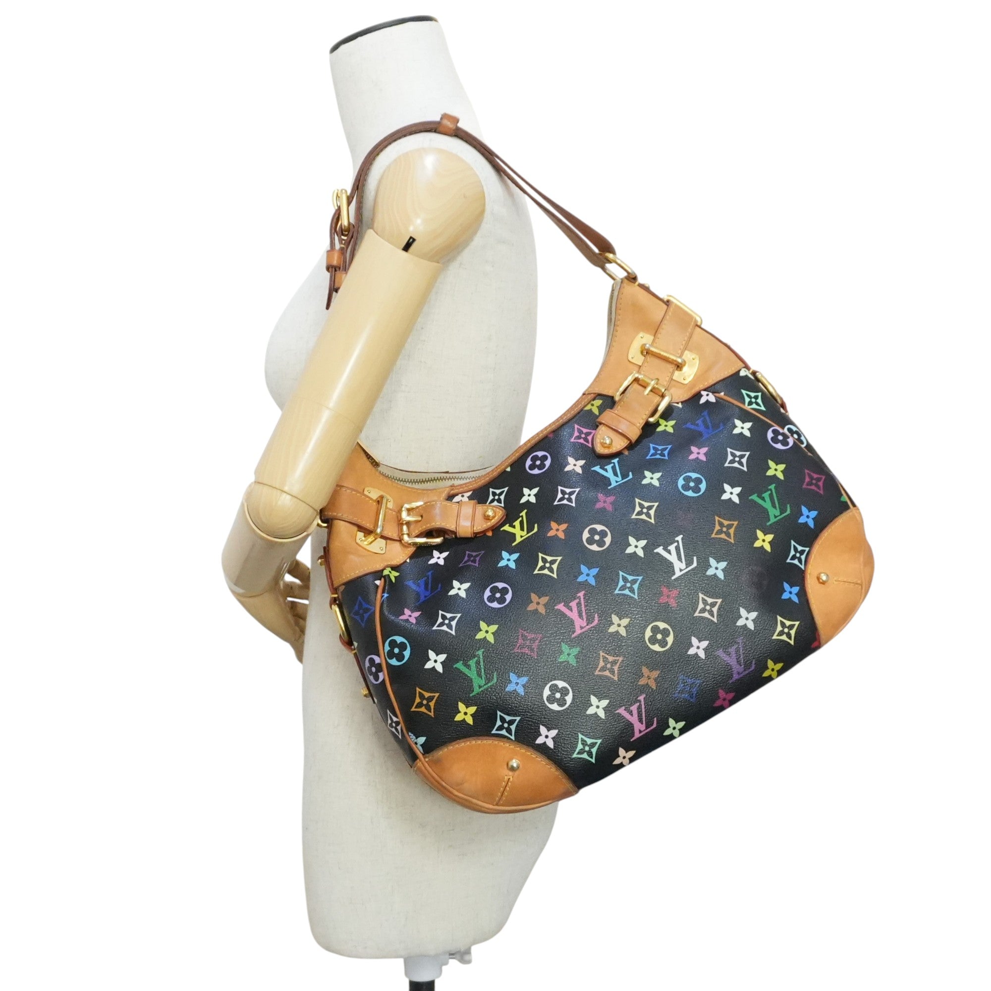 Pre-owned Louis Vuitton Multicolor Greta Tote Bag Black