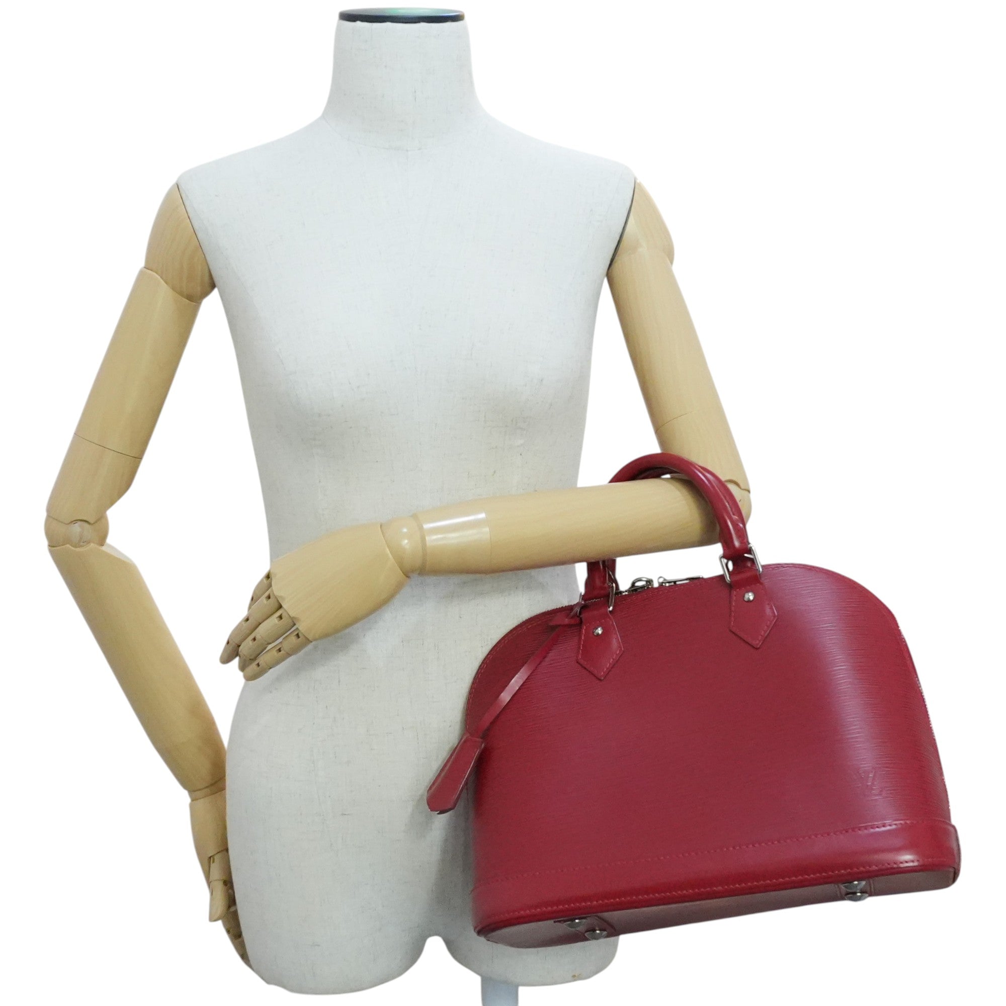 Pre-owned Louis Vuitton Epi Alma PM Handbag Red