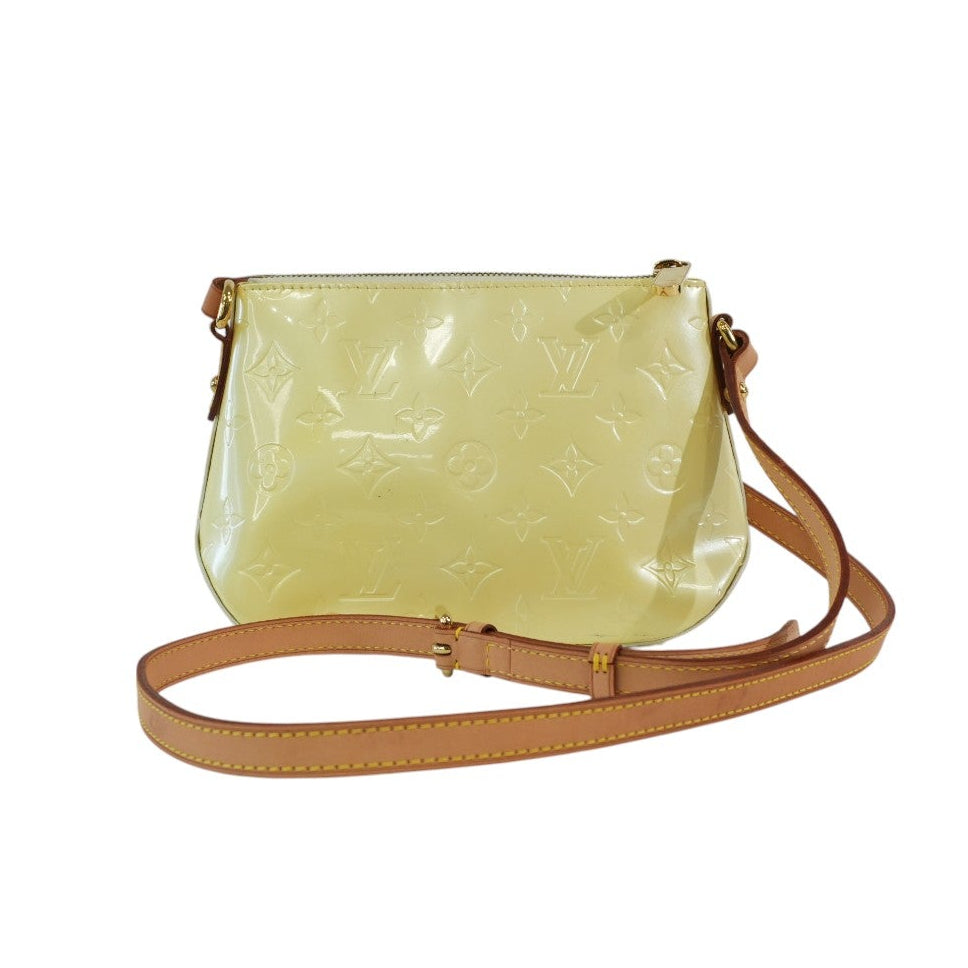 Pre-owned Louis Vuitton Vernis Minna Street Crossbody Bag Yellow