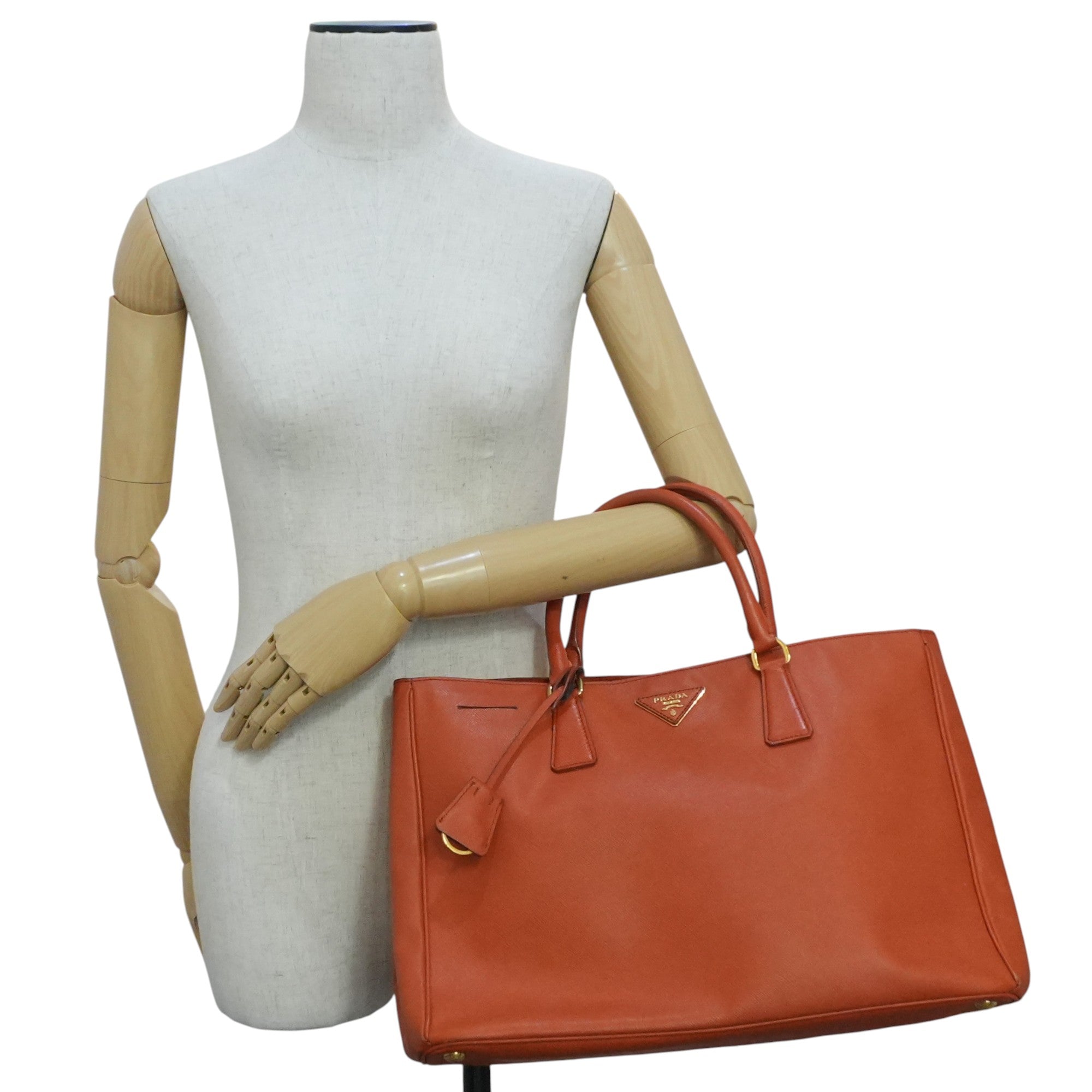 Pre-owned Prada Galleria Saffiano Tote Bag Orange