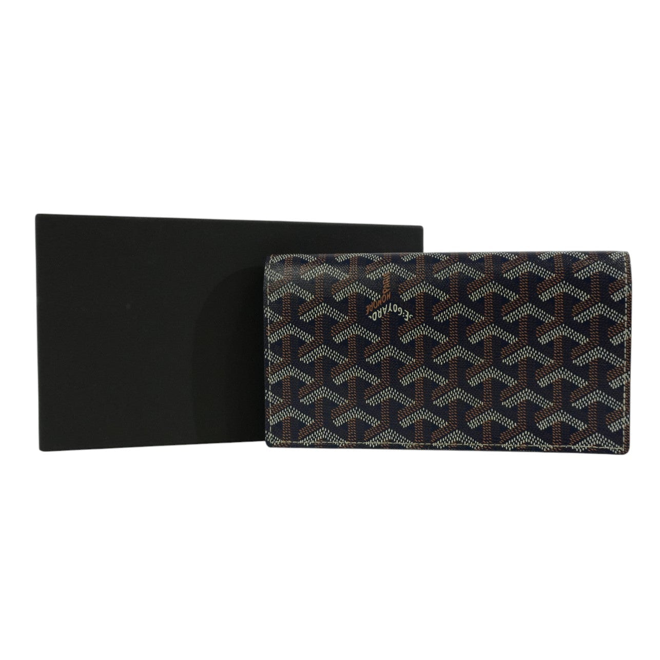 Pre-owned Goyard Long Wallet Navy Blue