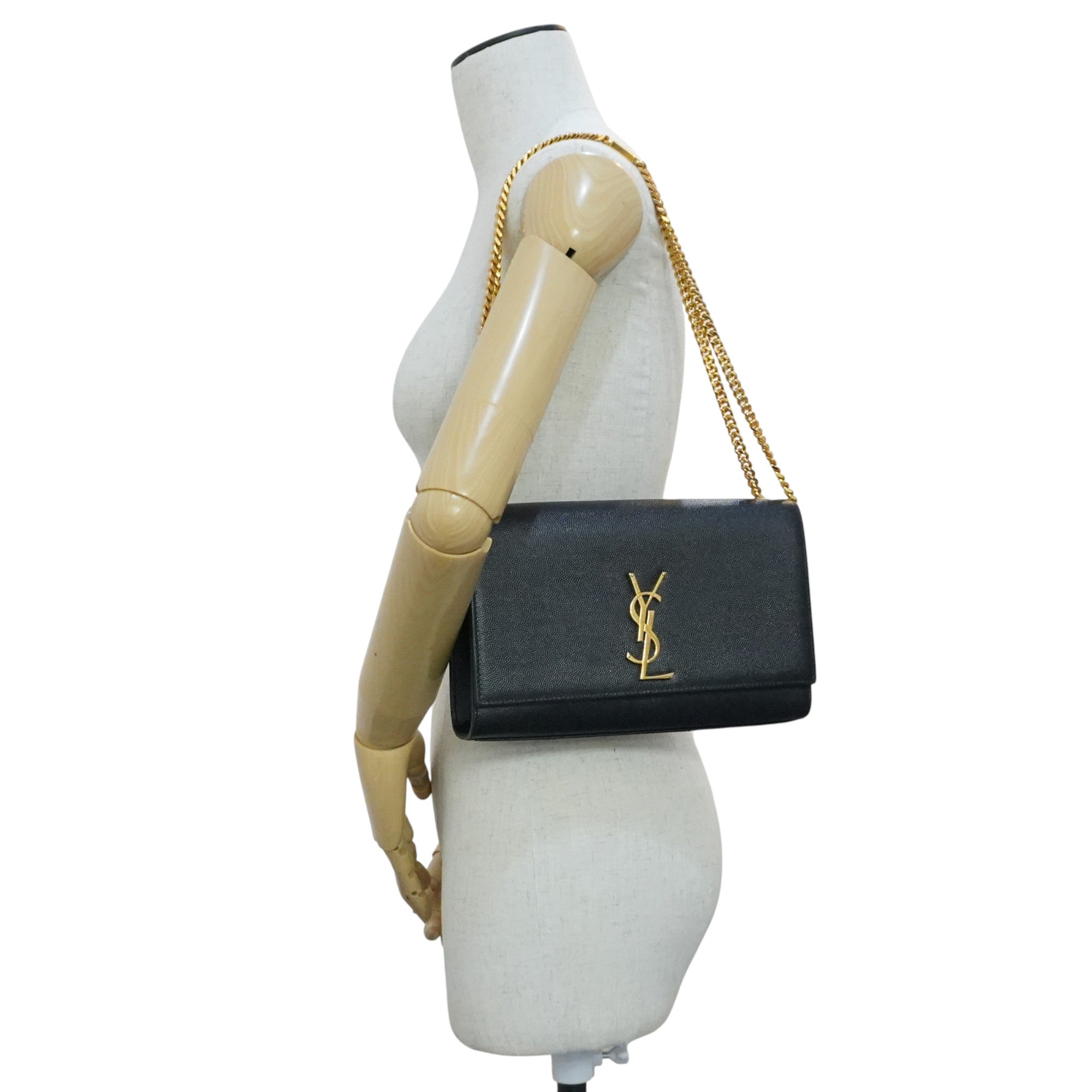 Pre-owned Saint Laurent Kate Chain Shoulder Bag Black