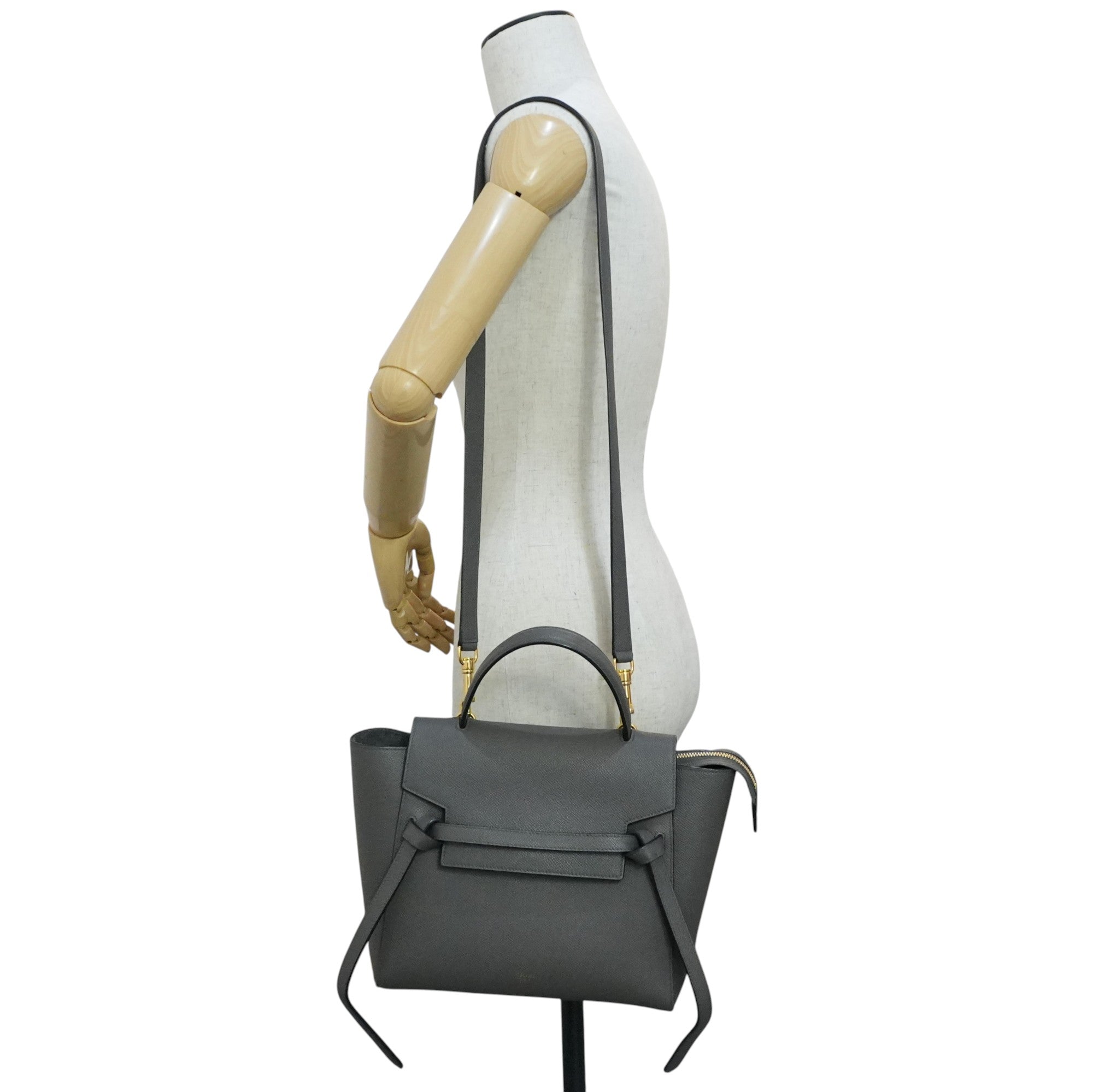 Pre-owned Celine Two Way Mini Belt Shoulder Bag Gray