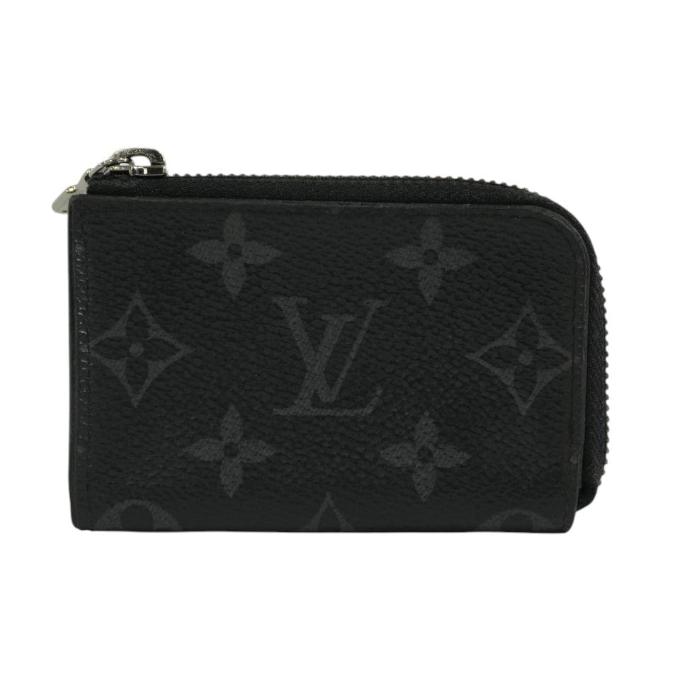 Pre-owned Louis Vuitton Monogram Card Case Black