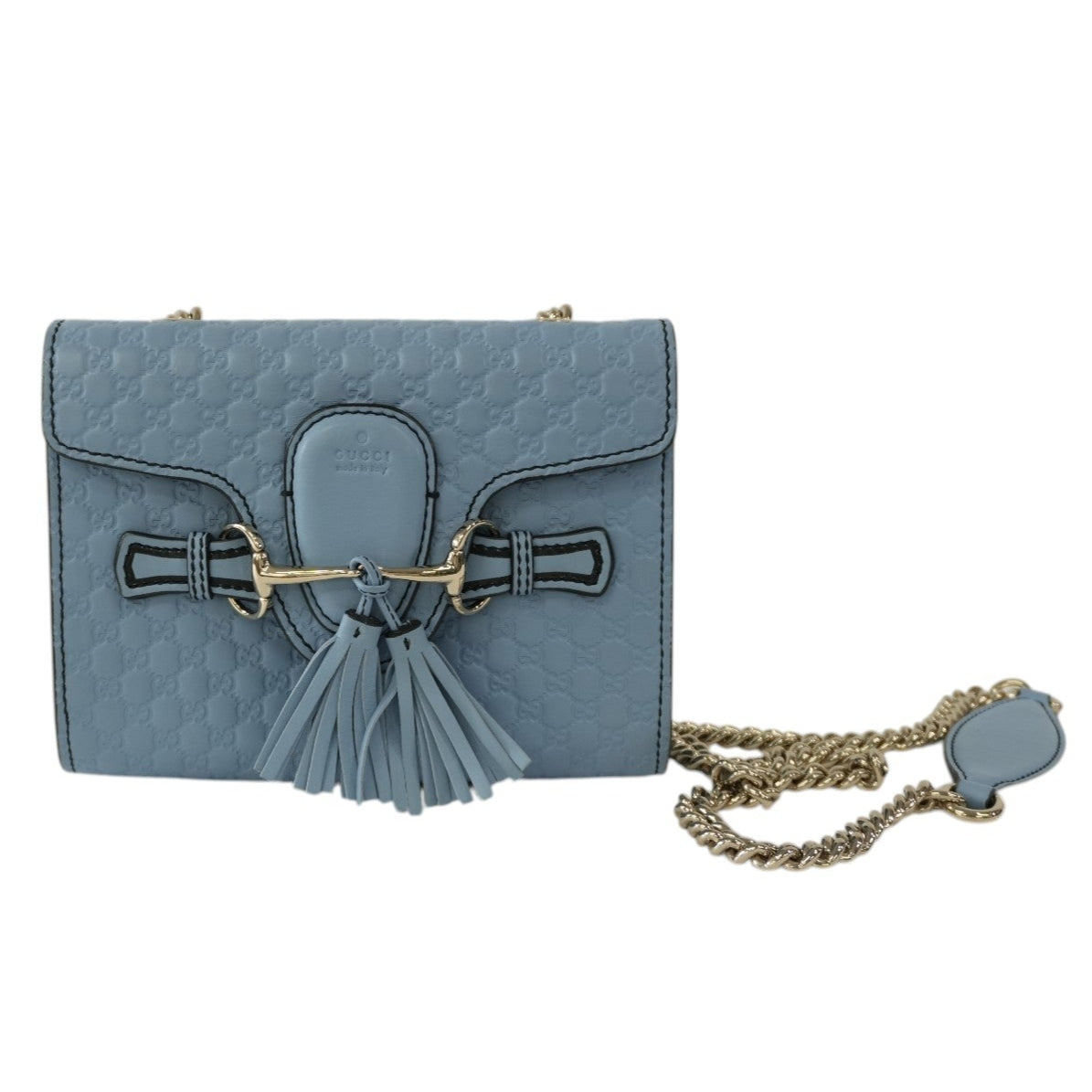 Pre-owned Gucci Micro Guccisima Chain Shoulder Bag Blue Used