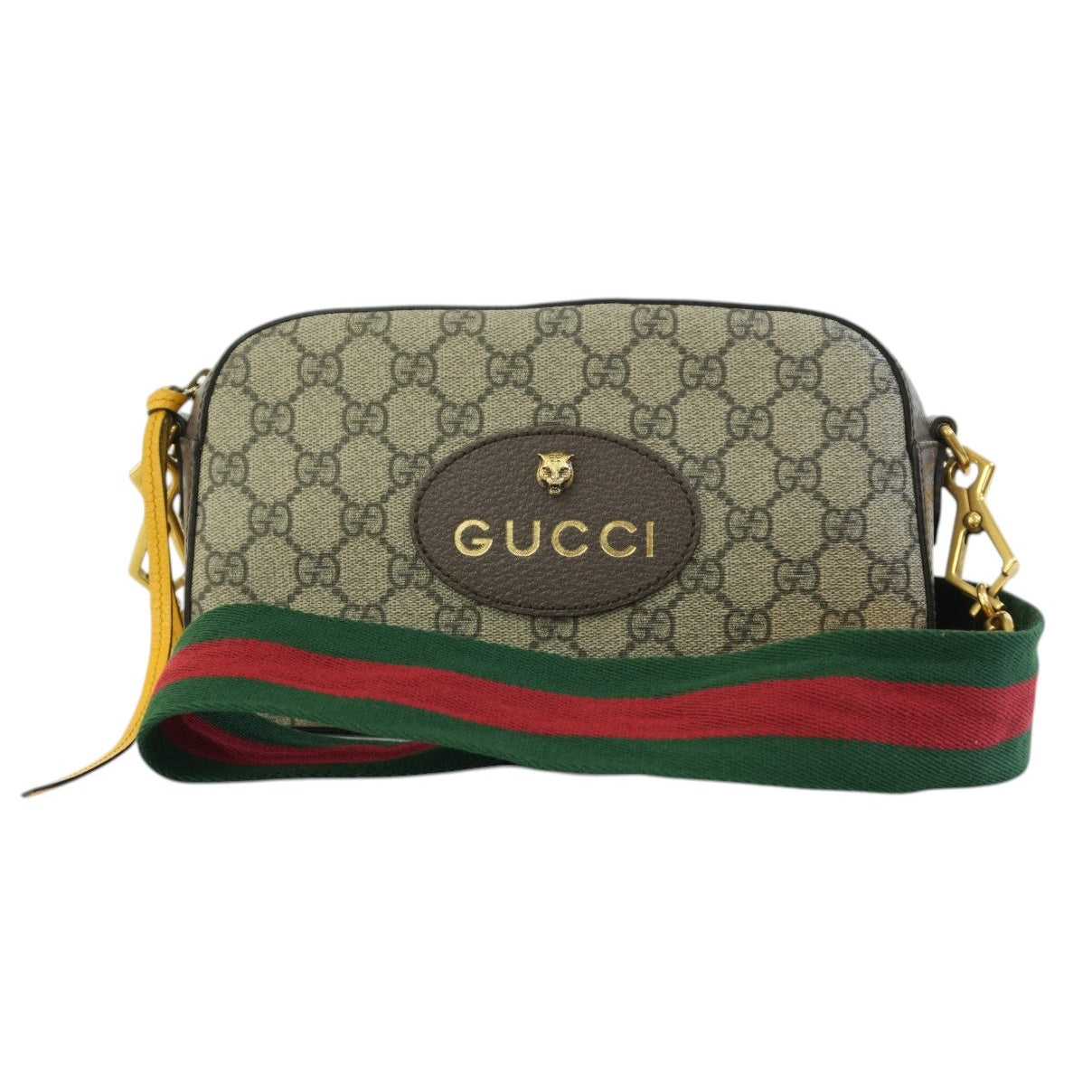 Gucci Canvas Supreme Sheryline Shoulder Bag Brown Used
