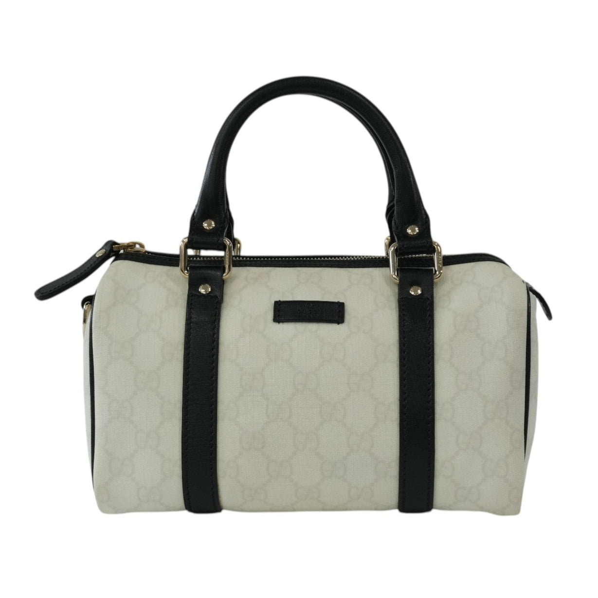 Pre-owned Gucci Canvas GG Supreme Boston Handbag White Used