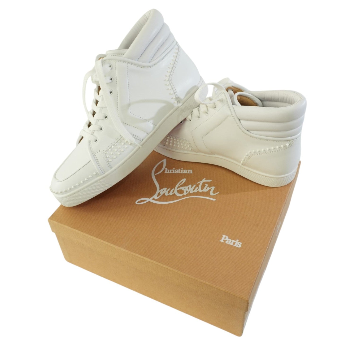 Pre-owned Christian Louboutin Sneakers Size 12 White Used
