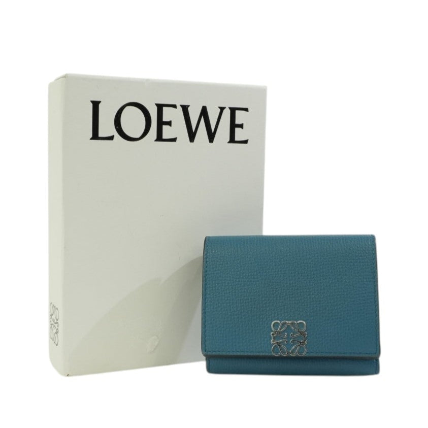 Pre-owned Loewe Trifold Wallet Blue Used