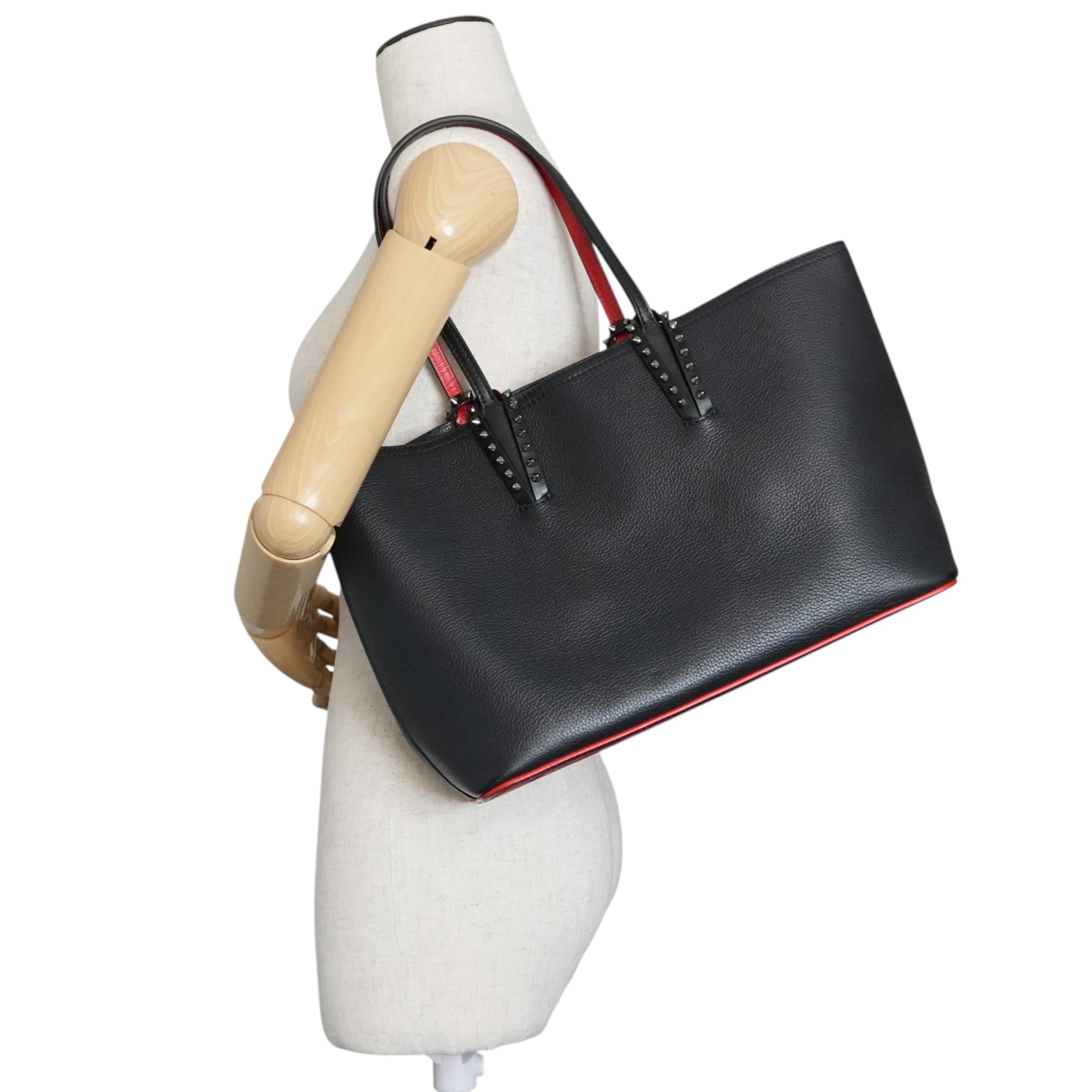 Pre-owned Christian Louboutin Leather Cabata Tote Bag Black Used