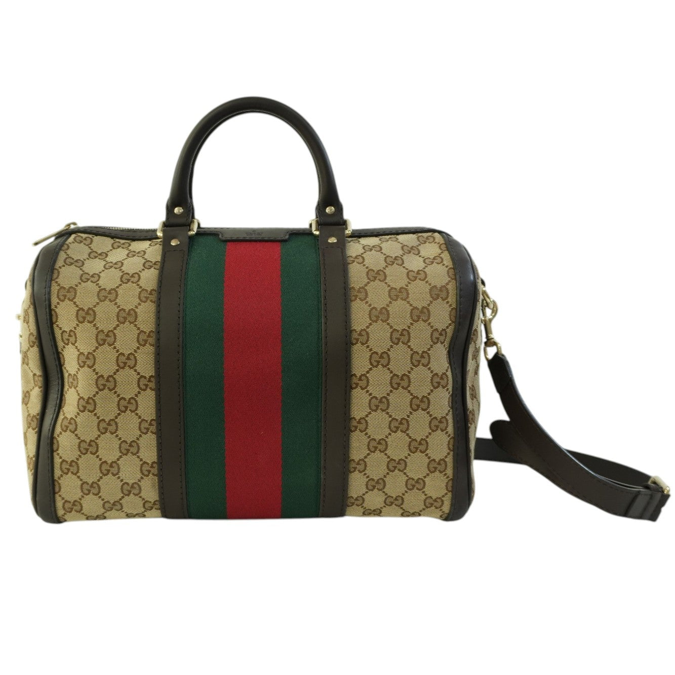 Pre-owned Gucci Fabric Canvas Two Way Sheryline Boston Shoulder Bag Used