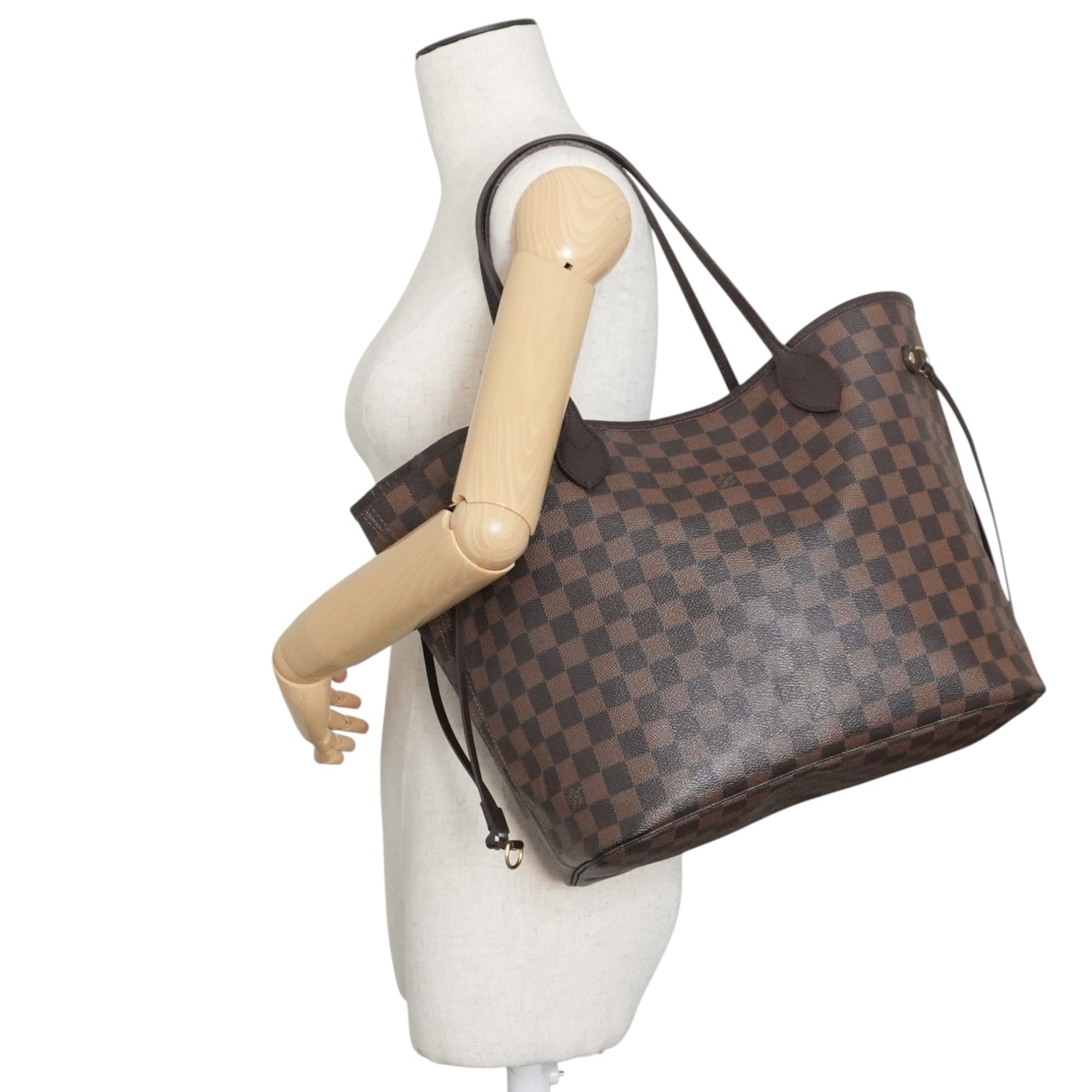 Pre-owned Louis Vuitton Damier Ebene Neverfull MM Tote Bag Used
