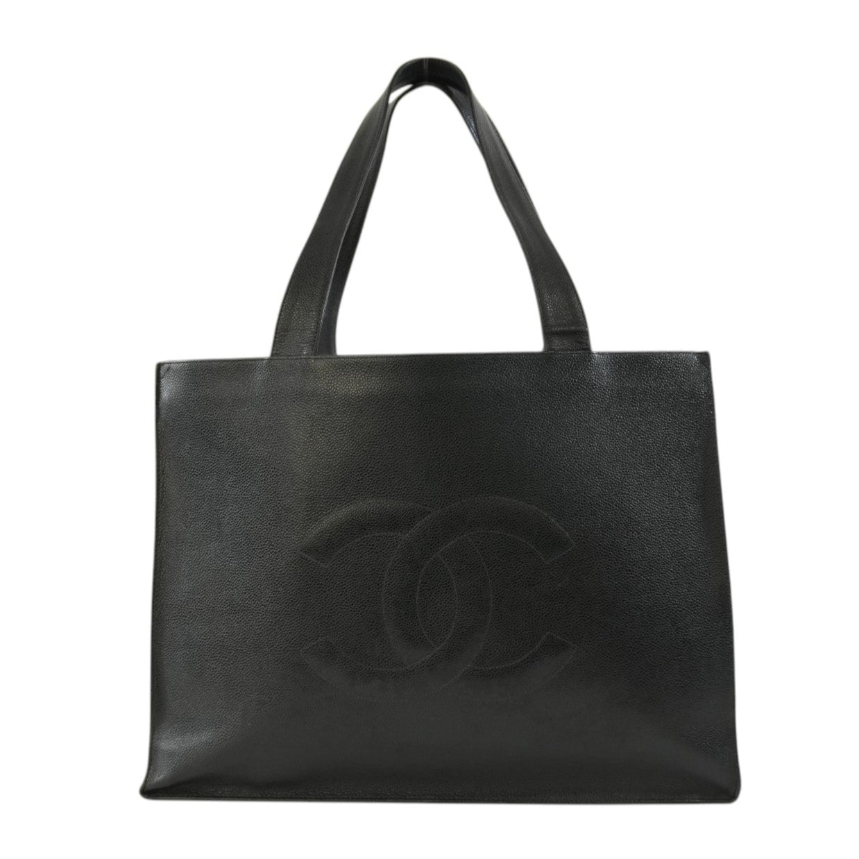 Pre-owned Chanel Caviar Skin Leather Tote Bag Black Used